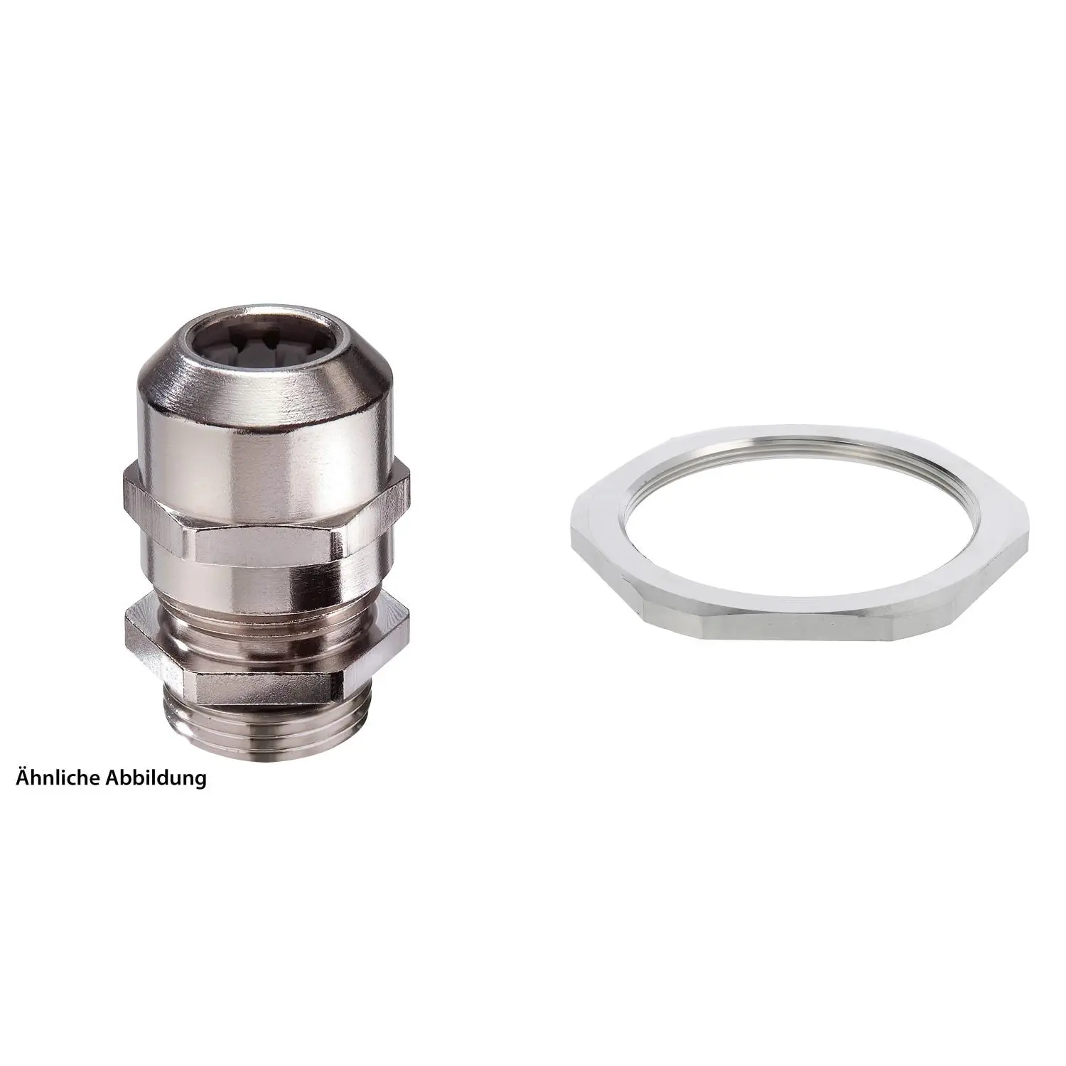 Produktfoto 1 von 59912025K WISKA Verschraubung niedrige Temperatur mit Gegenmutter M75x1,5 inkl. O-Ring Messing (CuZn) vernickelt Gewindelänge 12,0mm