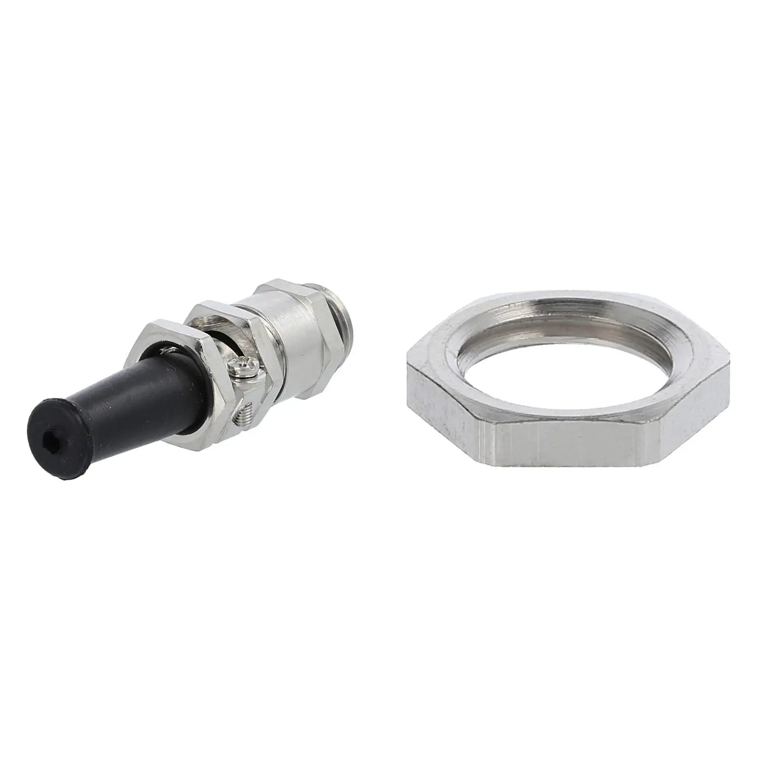 Produktfoto 1 von 59911633K LAPP Verschraubung mit Biegeschutz und Gegenmutter M12x1,5 Sechskant-Zwischenstutzen Messing (CuZn) vernickelt Gewindelänge 5,0mm