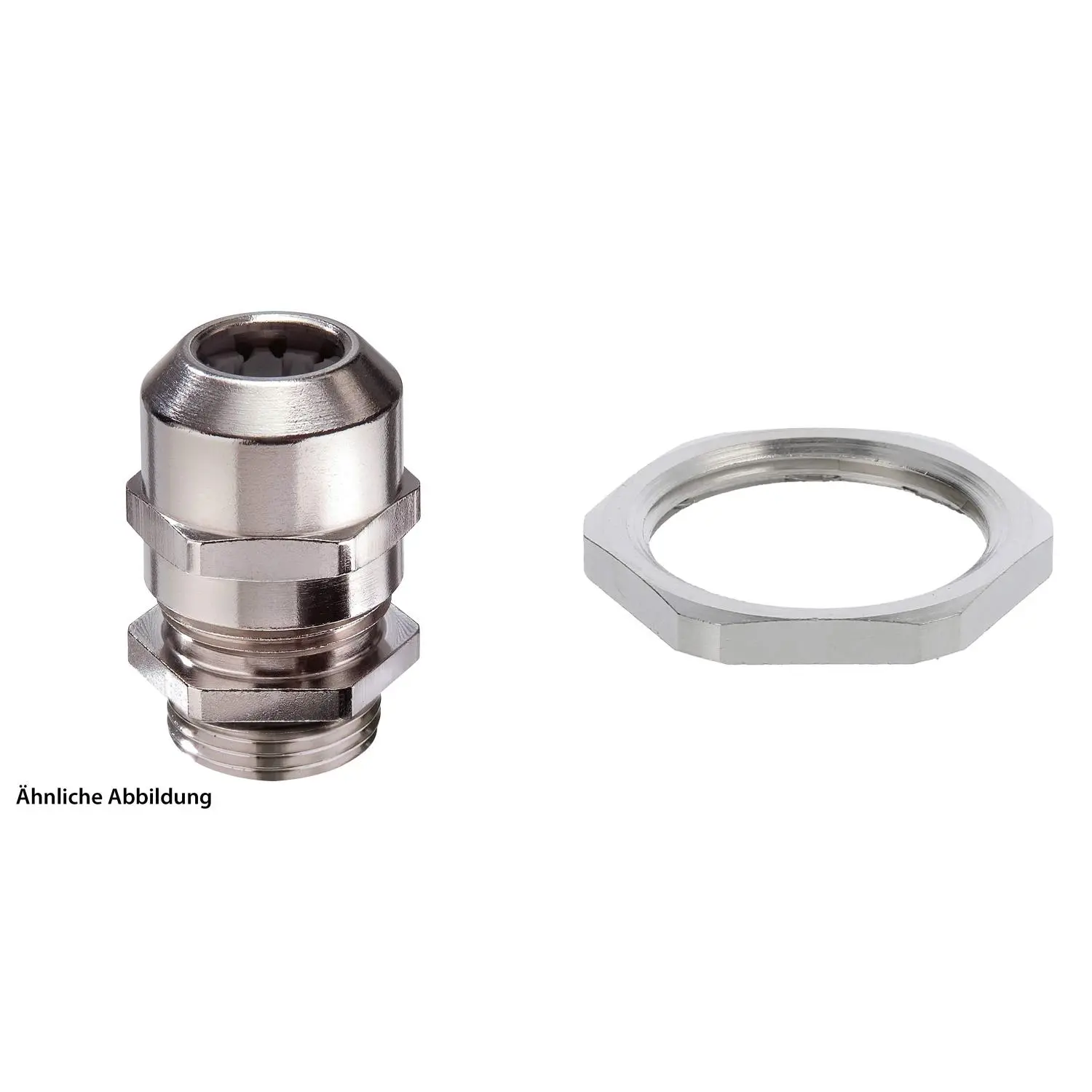 Produktfoto 1 von 59911990K WISKA Verschraubung niedrige Temperatur mit Gegenmutter M25x1,5 inkl. O-Ring Messing (CuZn) vernickelt Gewindelänge 7,0mm