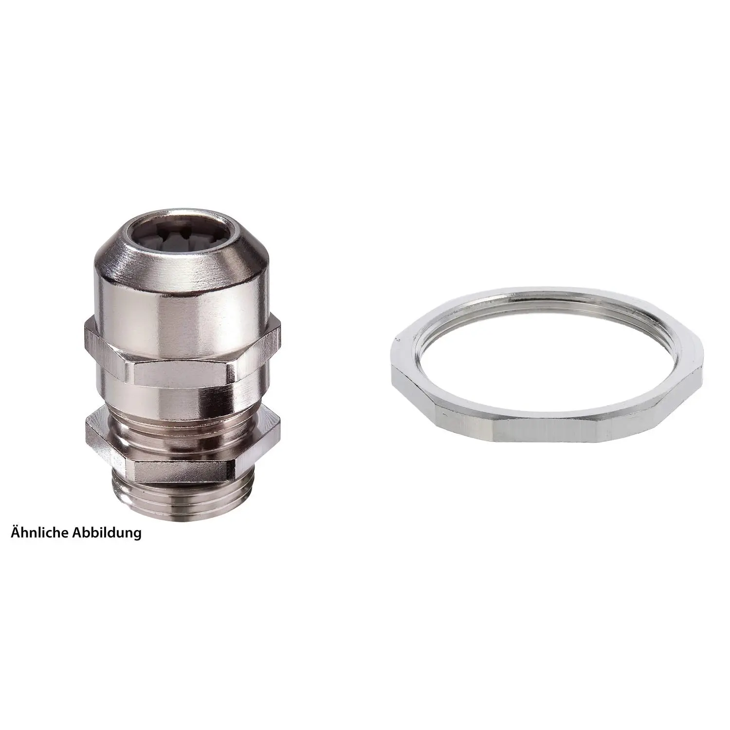 Produktfoto 1 von 59912011K WISKA Verschraubung niedrige Temperatur mit Gegenmutter M50x1,5 inkl. O-Ring Messing (CuZn) vernickelt Gewindelänge 9,0mm