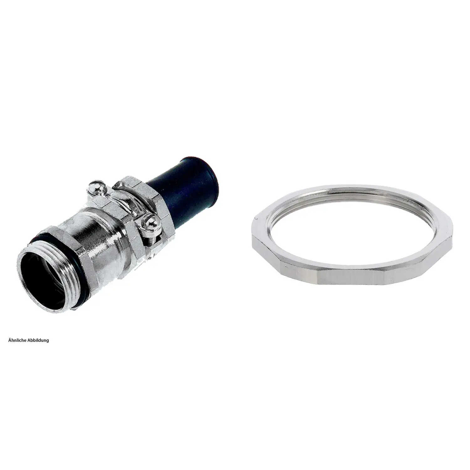 Produktfoto 1 von 59911687K LAPP Verschraubung mit Biegeschutz und Gegenmutter M50x1,5 Messing (CuZn) vernickelt Gewindelänge 9,0mm