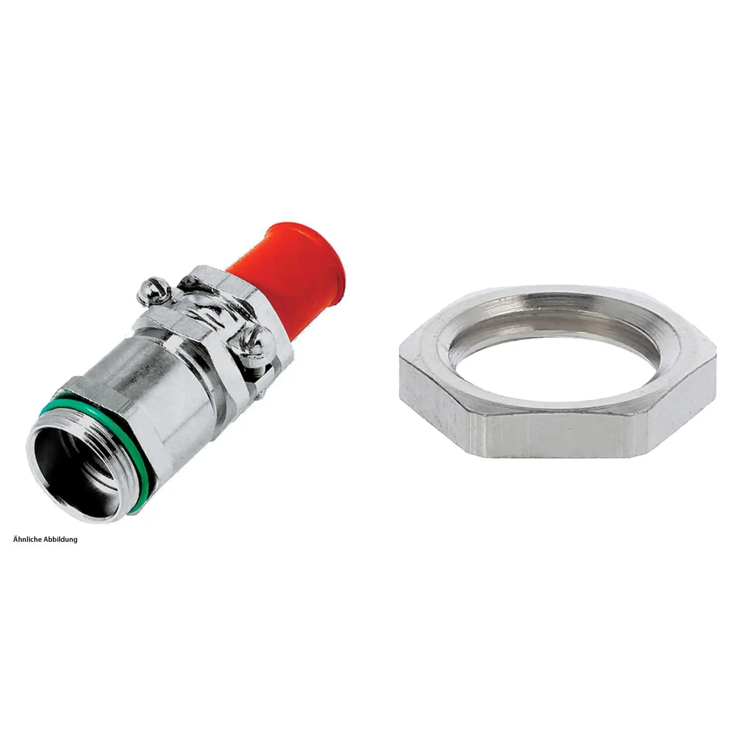 Produktfoto 1 von 59911648K LAPP Verschraubung mit Biegeschutz und Gegenmutter M20x1,5 Messing (CuZn) vernickelt Gewindelänge 6,0mm