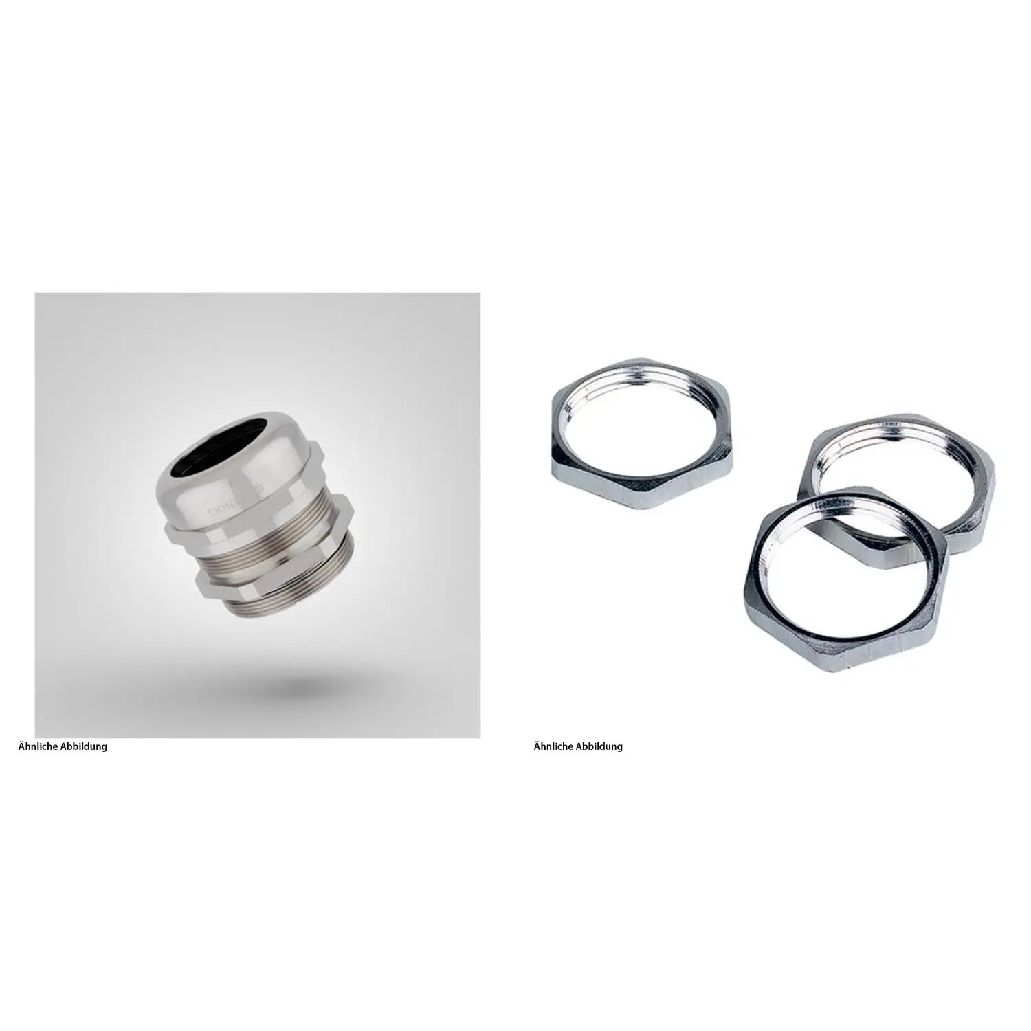 Produktfoto 1 von 59911505K LAPP Verschraubung bleifrei mit Gegenmutter M50x1,5 Messing (CuZn) vernickelt Gewindelänge 10,0mm