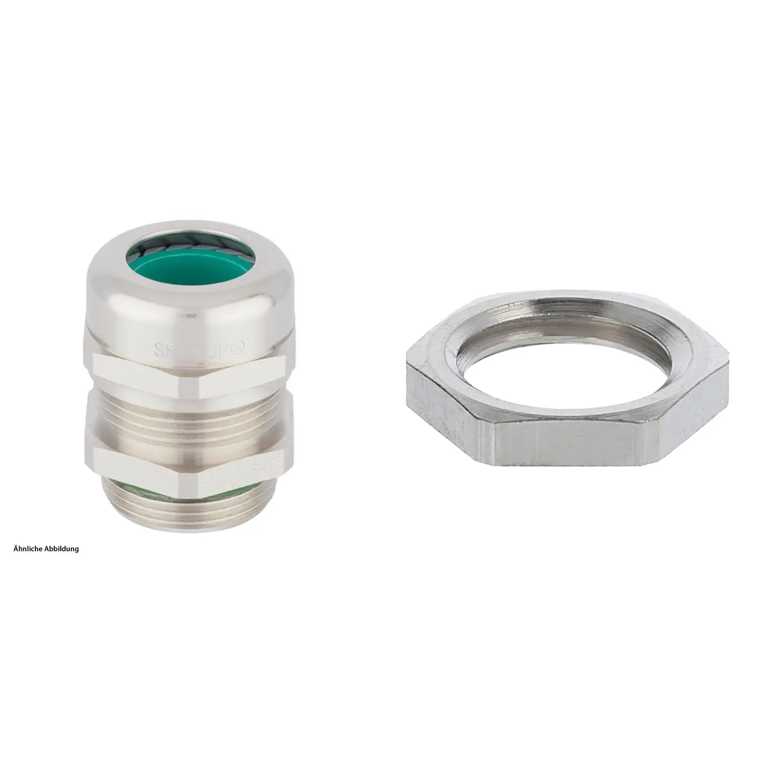 Produktfoto 1 von 59911559K LAPP Verschraubung halogenfrei mit Gegenmutter M12x1,5 Messing (CuZn) vernickelt Gewindelänge 6,5mm