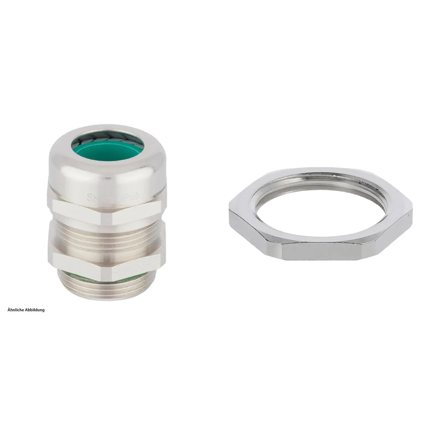 Produktfoto 1 von 59911565K LAPP Verschraubung halogenfrei mit Gegenmutter M20x1,5 Messing (CuZn) vernickelt Gewindelänge 8,0mm