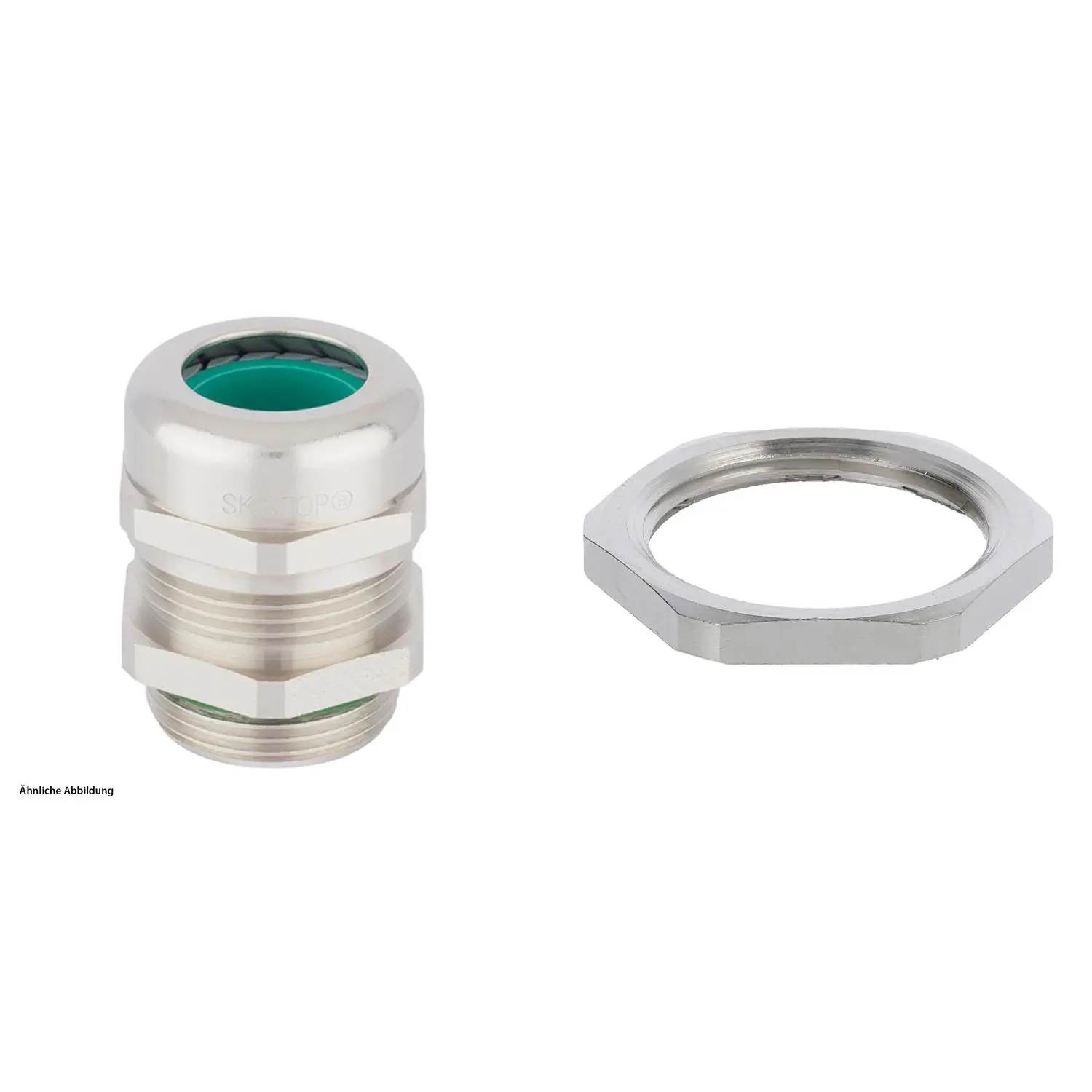 Produktfoto 1 von 59911568K LAPP Verschraubung halogenfrei mit Gegenmutter M25x1,5 Messing (CuZn) vernickelt Gewindelänge 8,0mm