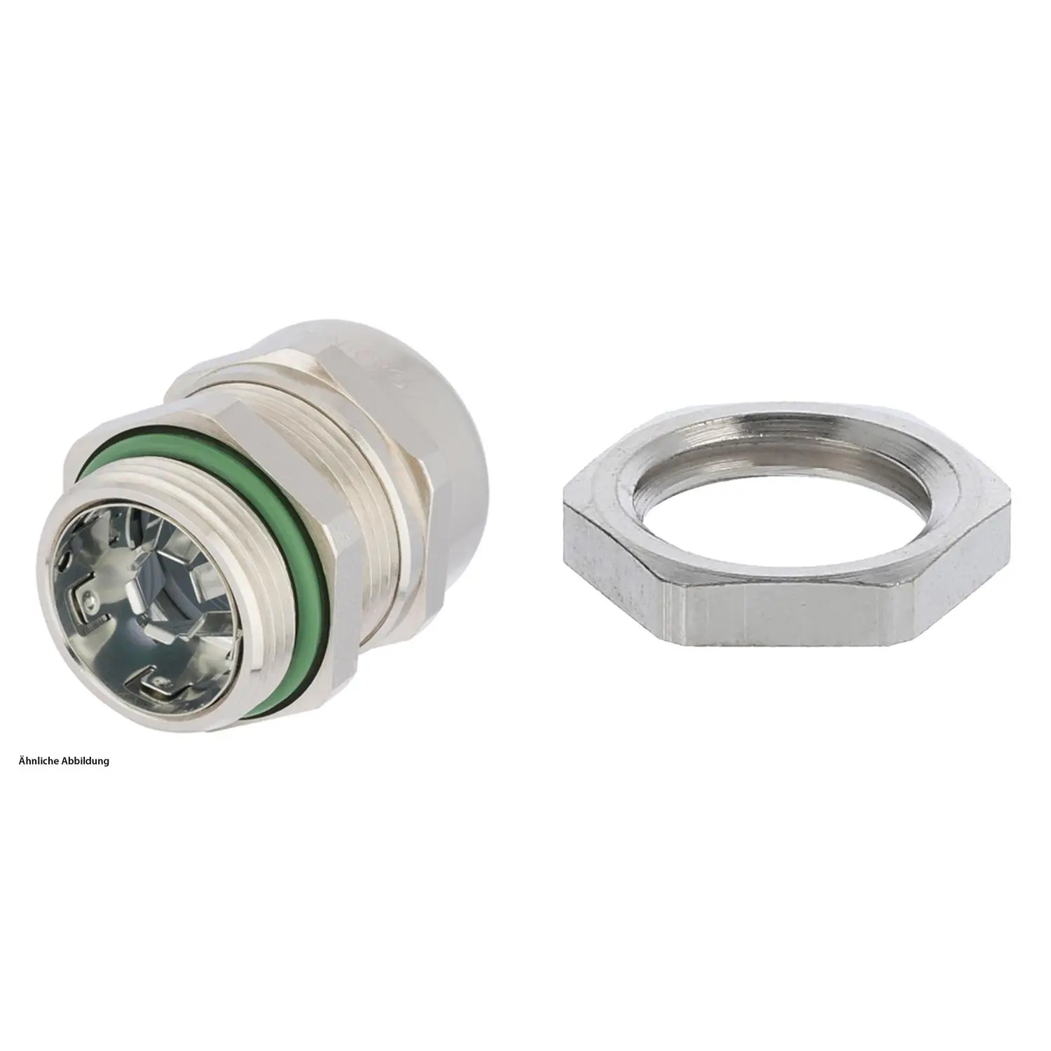 Produktfoto 1 von 59911548K LAPP Verschraubung halogenfrei EMV mit Gegenmutter M12x1,5 Messing (CuZn) vernickelt Gewindelänge 6,5mm