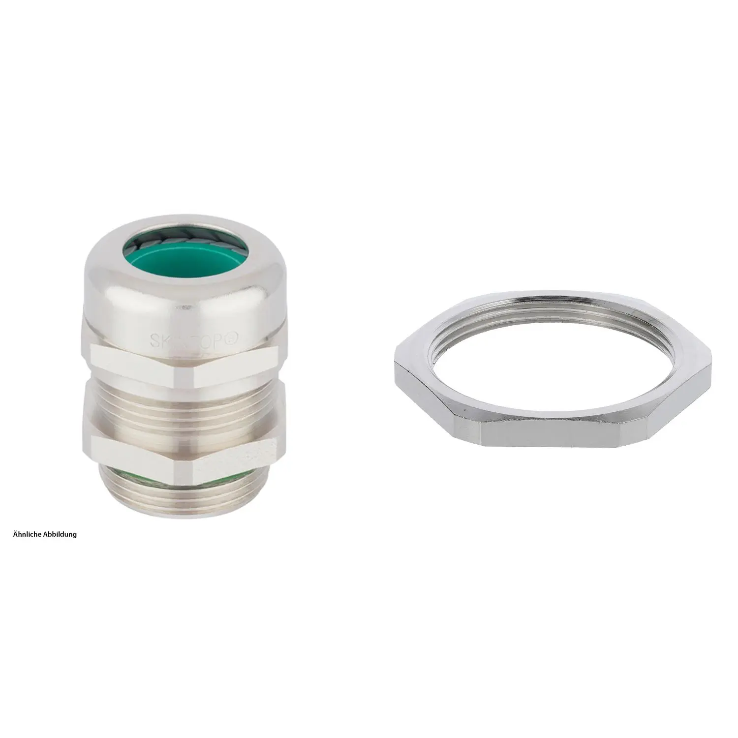 Produktfoto 1 von 59911574K LAPP Verschraubung halogenfrei mit Gegenmutter M40x1,5 Messing (CuZn) vernickelt Gewindelänge 9,0mm