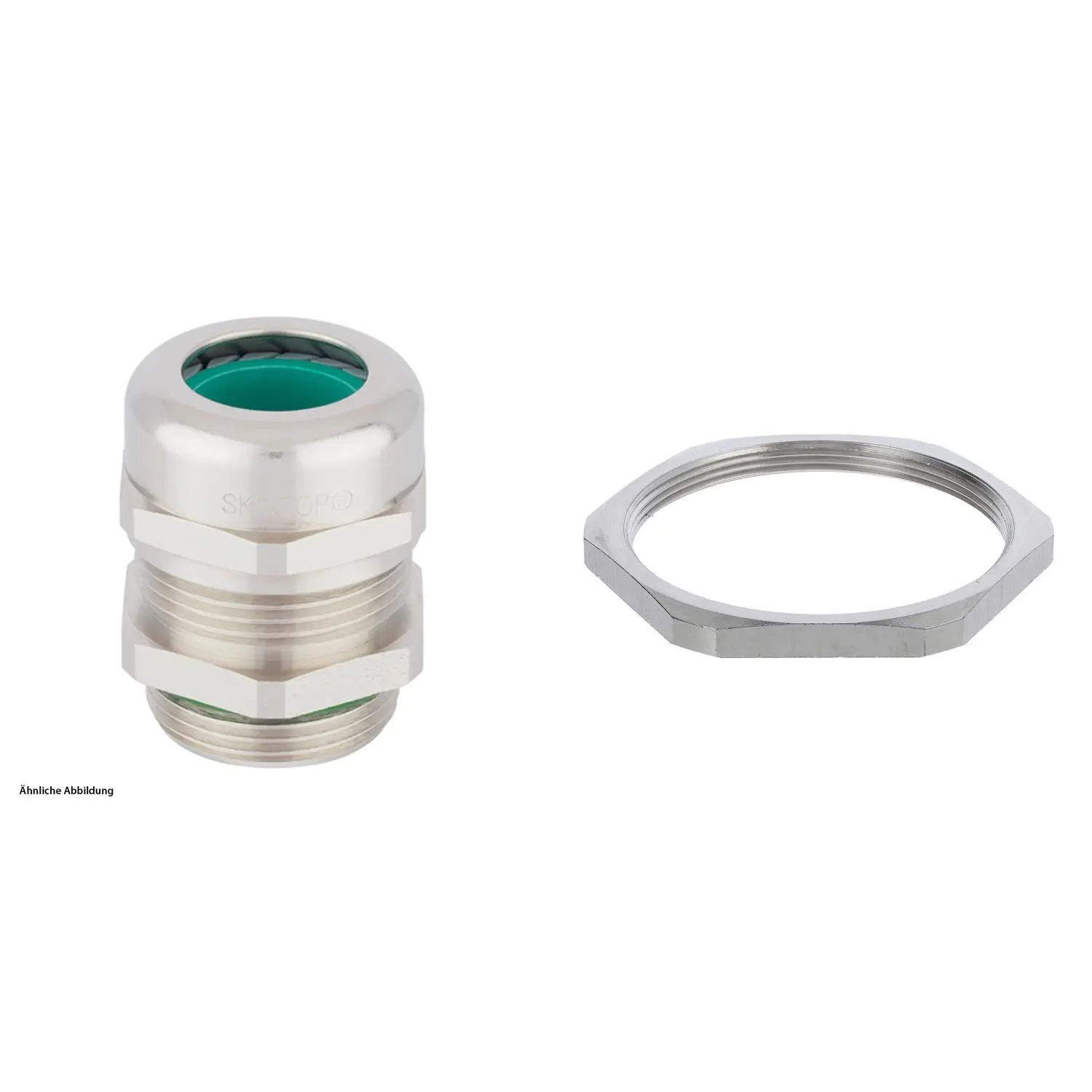Produktfoto 1 von 59911580K LAPP Verschraubung halogenfrei mit Gegenmutter M63x1,5 Messing (CuZn) vernickelt Gewindelänge 15,0mm