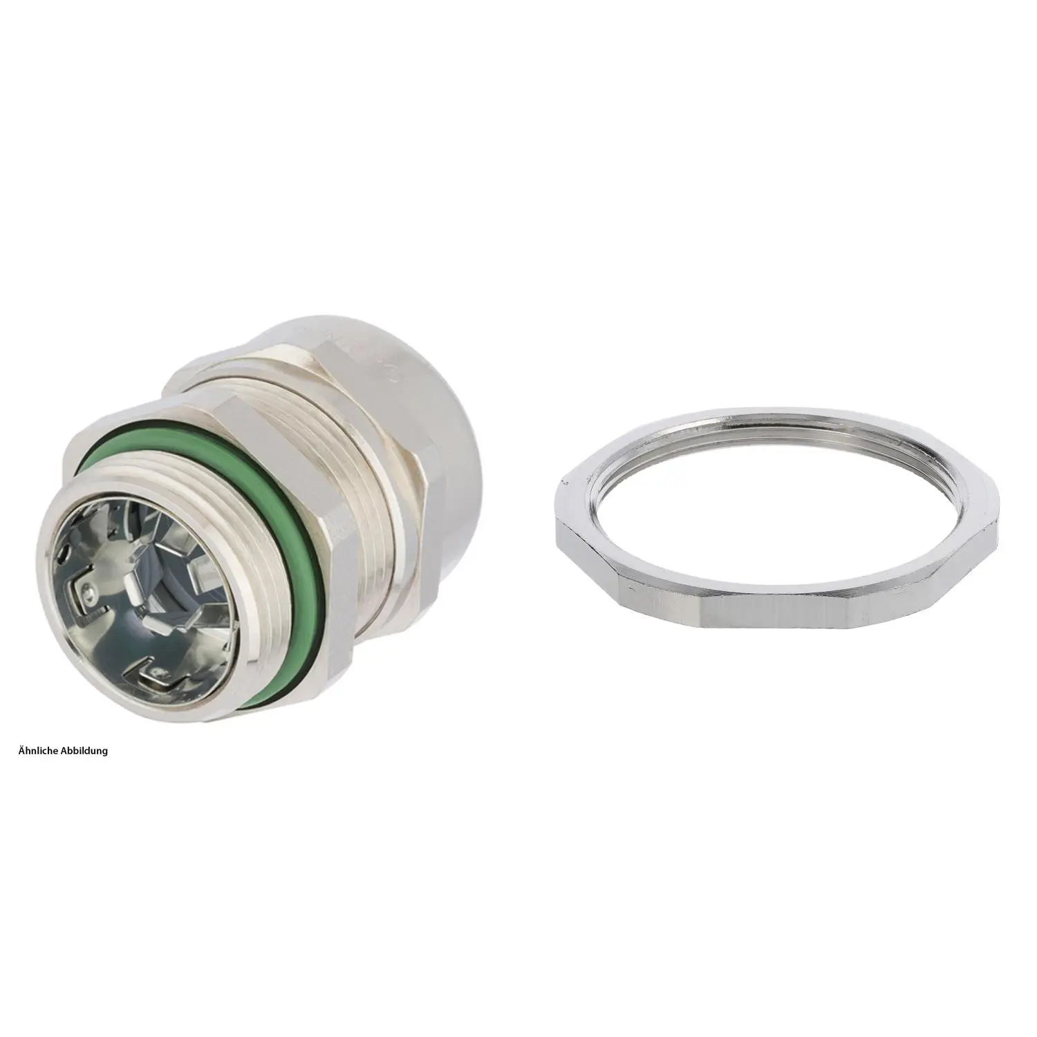Produktfoto 1 von 59911554K LAPP Verschraubung halogenfrei EMV mit Gegenmutter M50x1,5 Messing (CuZn) vernickelt Gewindelänge 10,0mm