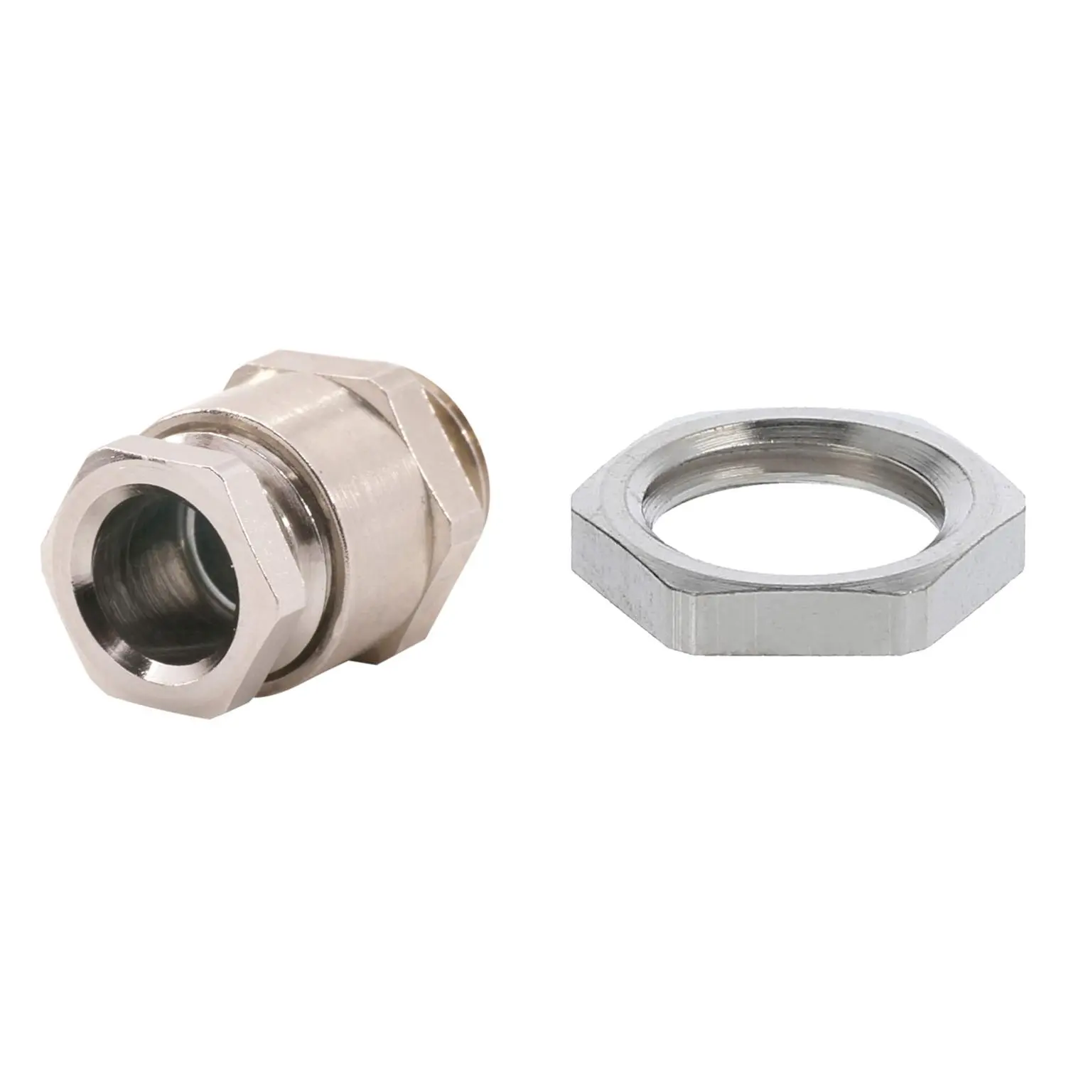 Produktfoto 1 von 59911333K WISKA DIN-Verschraubung mit Einschnittdichtung und Gegenmutter M12x1,5 Sechskant-Zwischenstutzen Messing (CuZn) vernickelt Gewindelänge 5,0mm