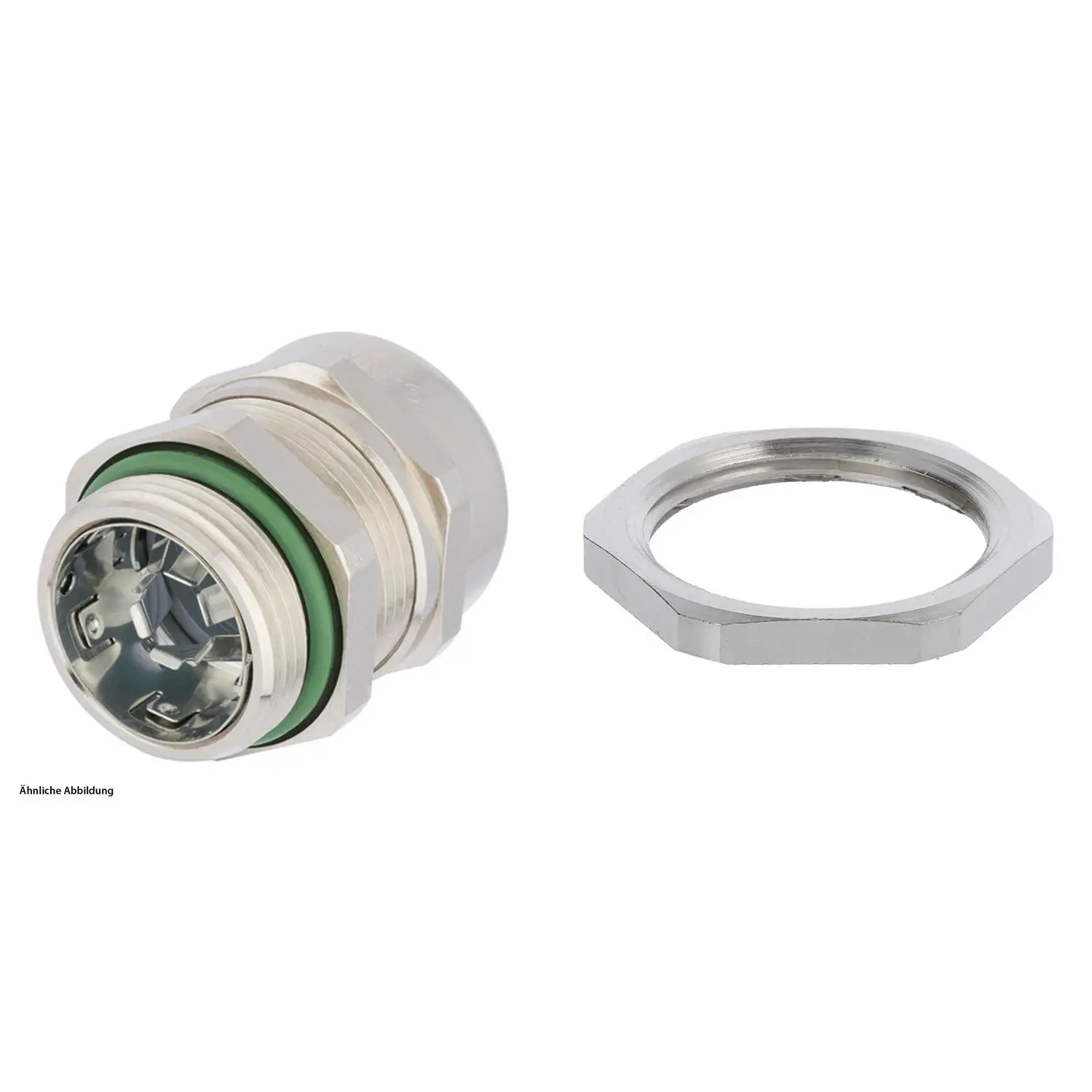Produktfoto 1 von 59911551K LAPP Verschraubung halogenfrei EMV mit Gegenmutter M25x1,5 Messing (CuZn) vernickelt Gewindelänge 8,0mm