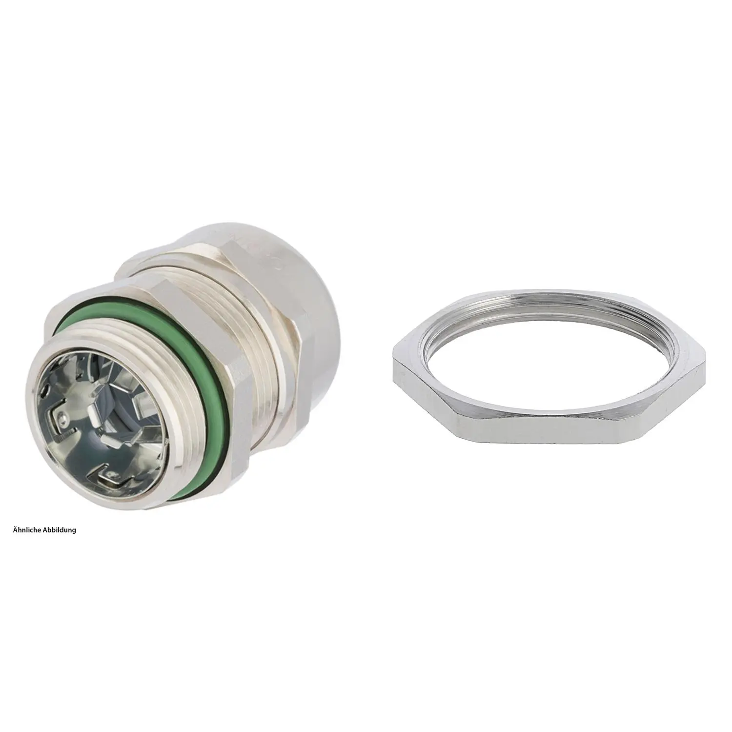 Produktfoto 1 von 59911552K LAPP Verschraubung halogenfrei EMV mit Gegenmutter M32x1,5 Messing (CuZn) vernickelt Gewindelänge 9,0mm