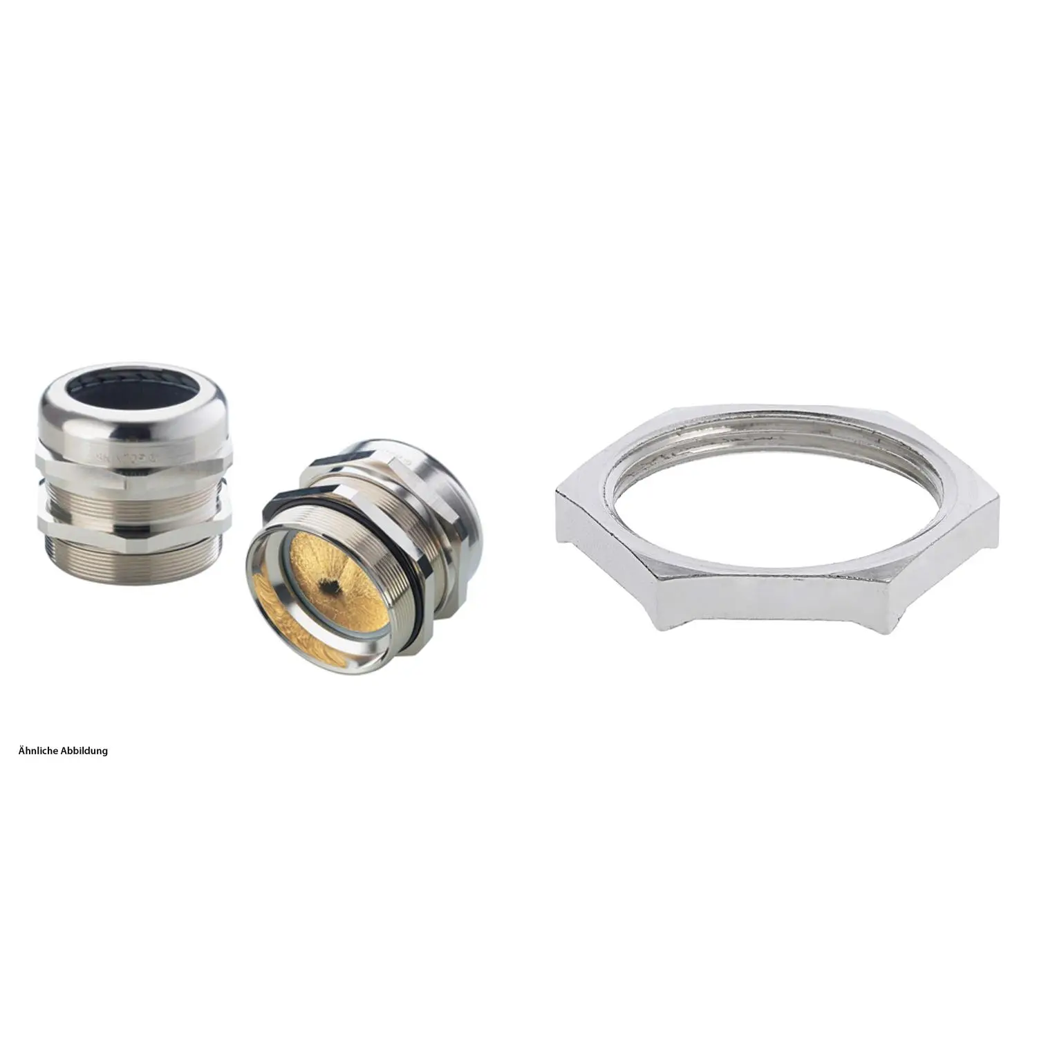 Produktfoto 1 von 59911540K LAPP Verschraubung EMV-BRUSH mit Gegenmutter M32x1,5 mit EMV-Bürste Messing (CuZn) vernickelt Gewindelänge 9,0mm