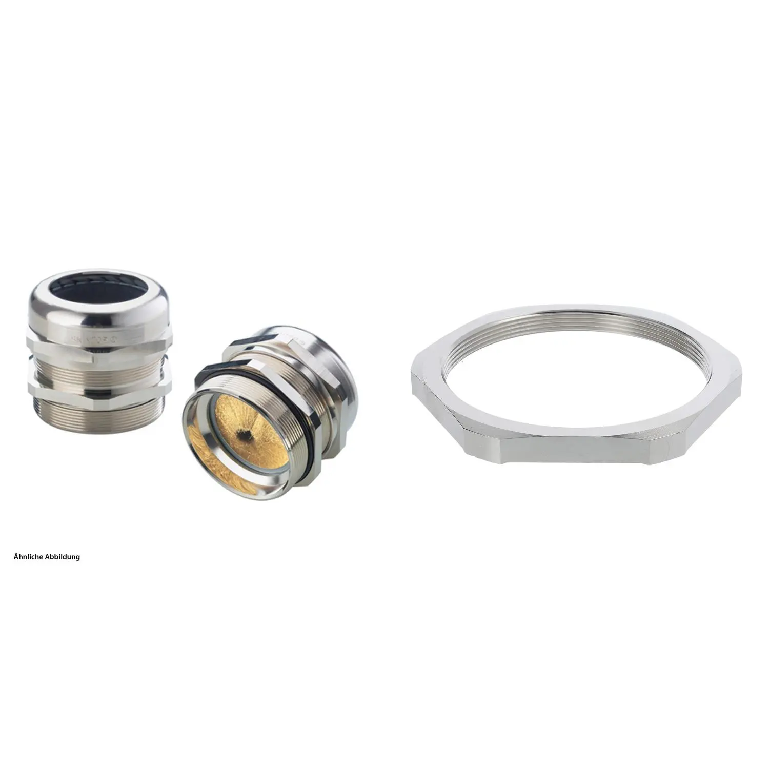 Produktfoto 1 von 59911537K LAPP Verschraubung EMV-BRUSH mit Gegenmutter M110x2 mit EMV-Bürste Messing (CuZn) vernickelt Gewindelänge 25,0mm