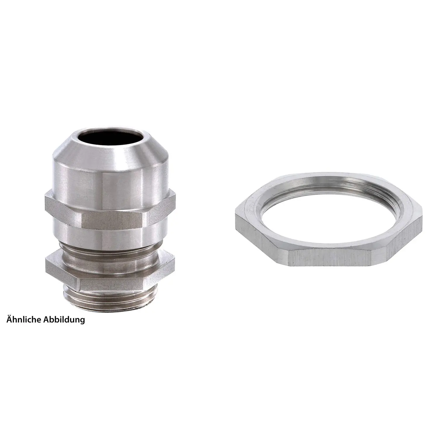 Produktfoto 1 von 59911377K WISKA Edelstahlverschraubung mit Gegenmutter M25x1,5 inkl. O-Ring Edelstahl (1.4404) Gewindelänge 7,0mm