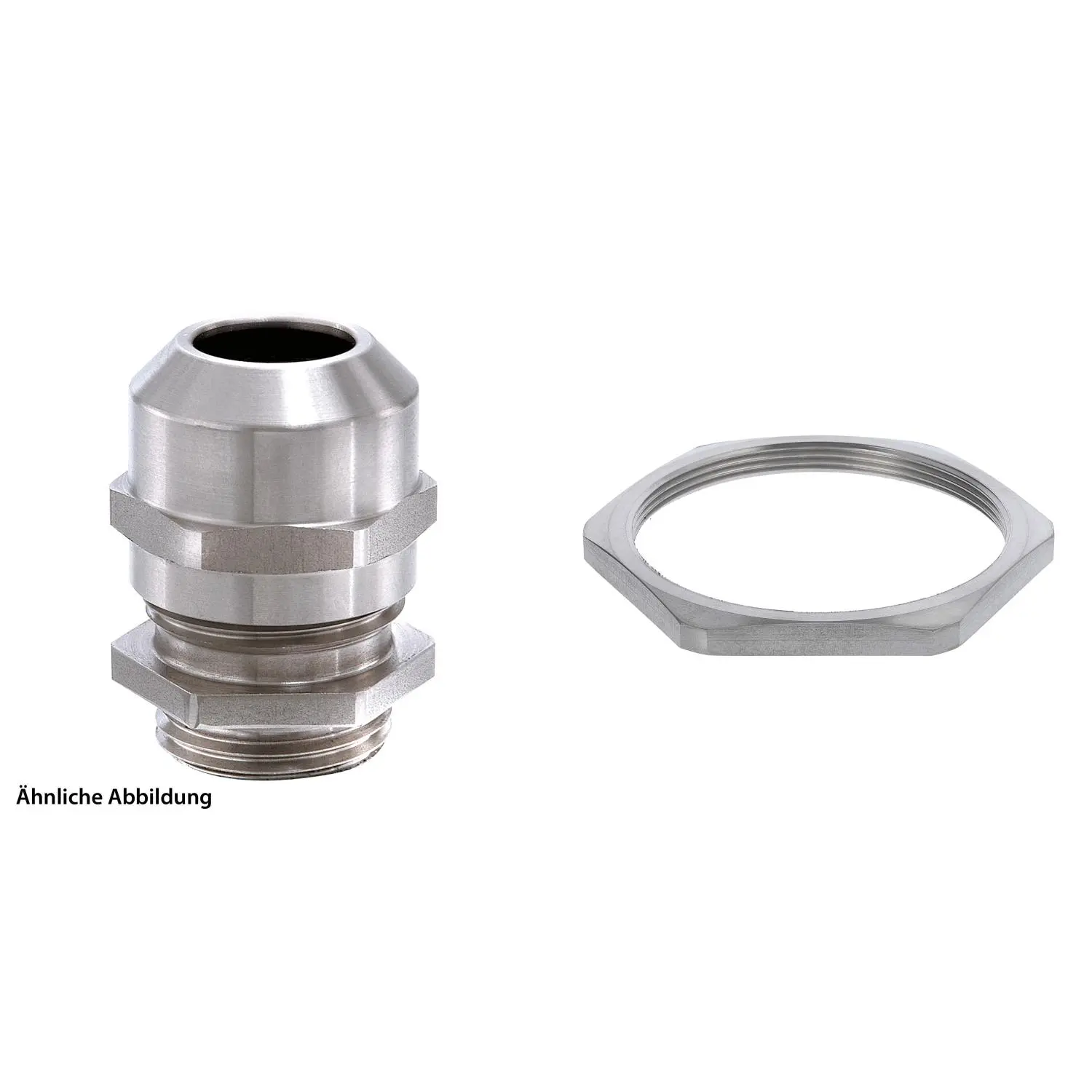 Produktfoto 1 von 59911384K WISKA Edelstahlverschraubung mit Gegenmutter M63x1,5 inkl. O-Ring Edelstahl (1.4305) Gewindelänge 10,0mm