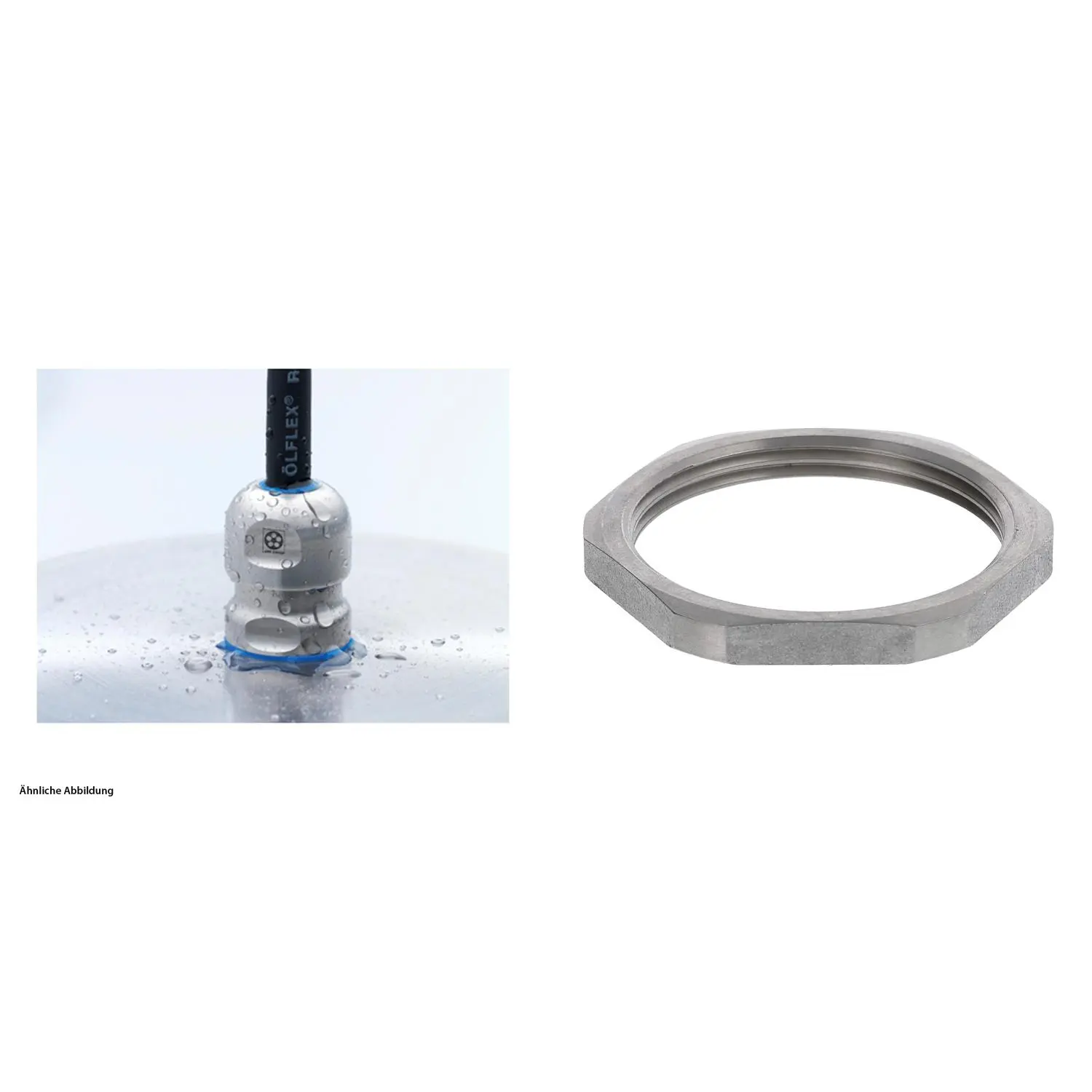Produktfoto 1 von 59911366K LAPP Edelstahlverschraubung Hygiene mit Gegenmutter M32x1,5 Edelstahl (1.4404) Gewindelänge 9,0mm