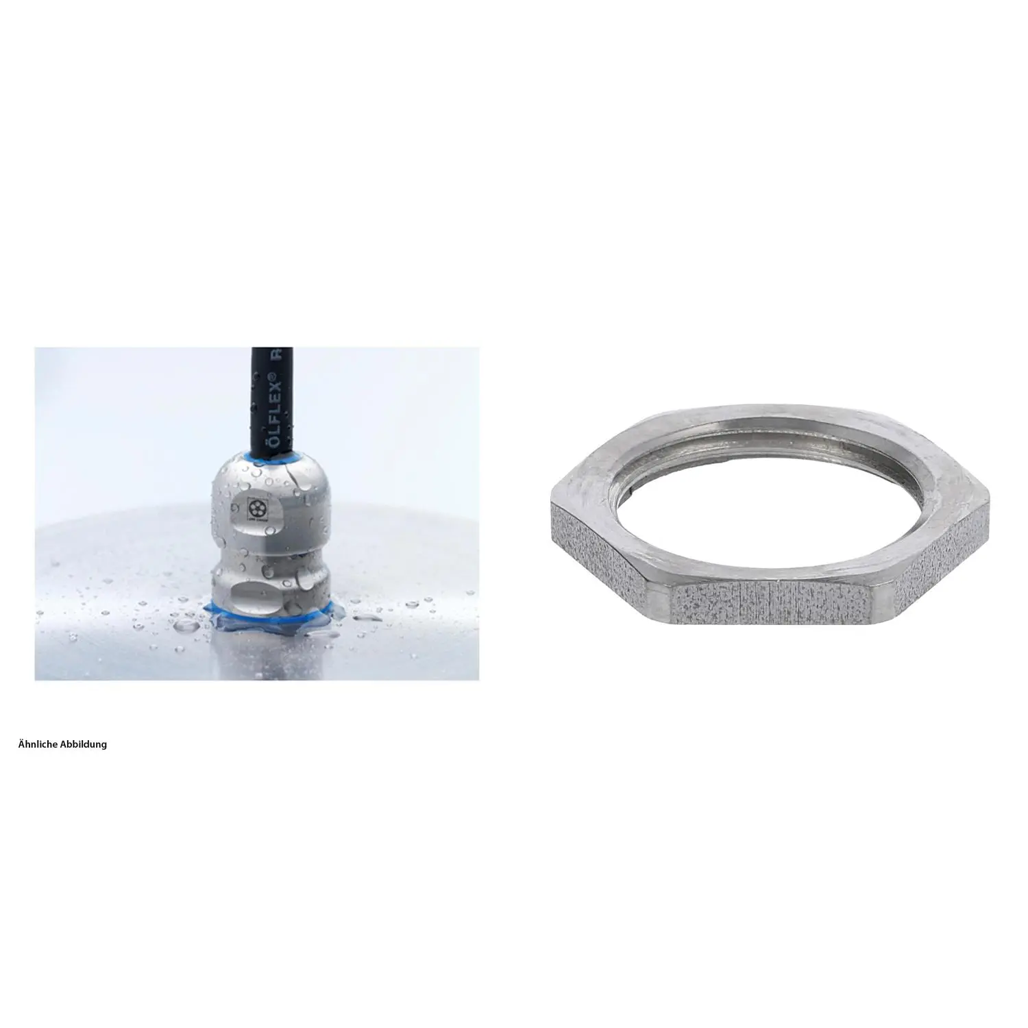 Produktfoto 1 von 59911363K LAPP Edelstahlverschraubung Hygiene mit Gegenmutter M20x1,5 mit Reduzierung Edelstahl (1.4404) Gewindelänge 8,0mm