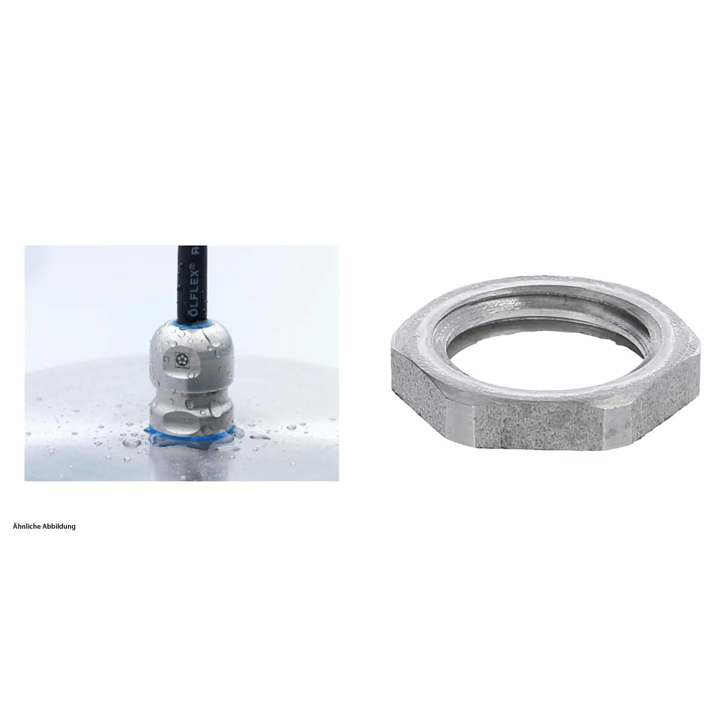 Produktfoto 1 von 59911358K LAPP Edelstahlverschraubung Hygiene mit Gegenmutter M12x1,5 Edelstahl (1.4404) Gewindelänge 6,5mm