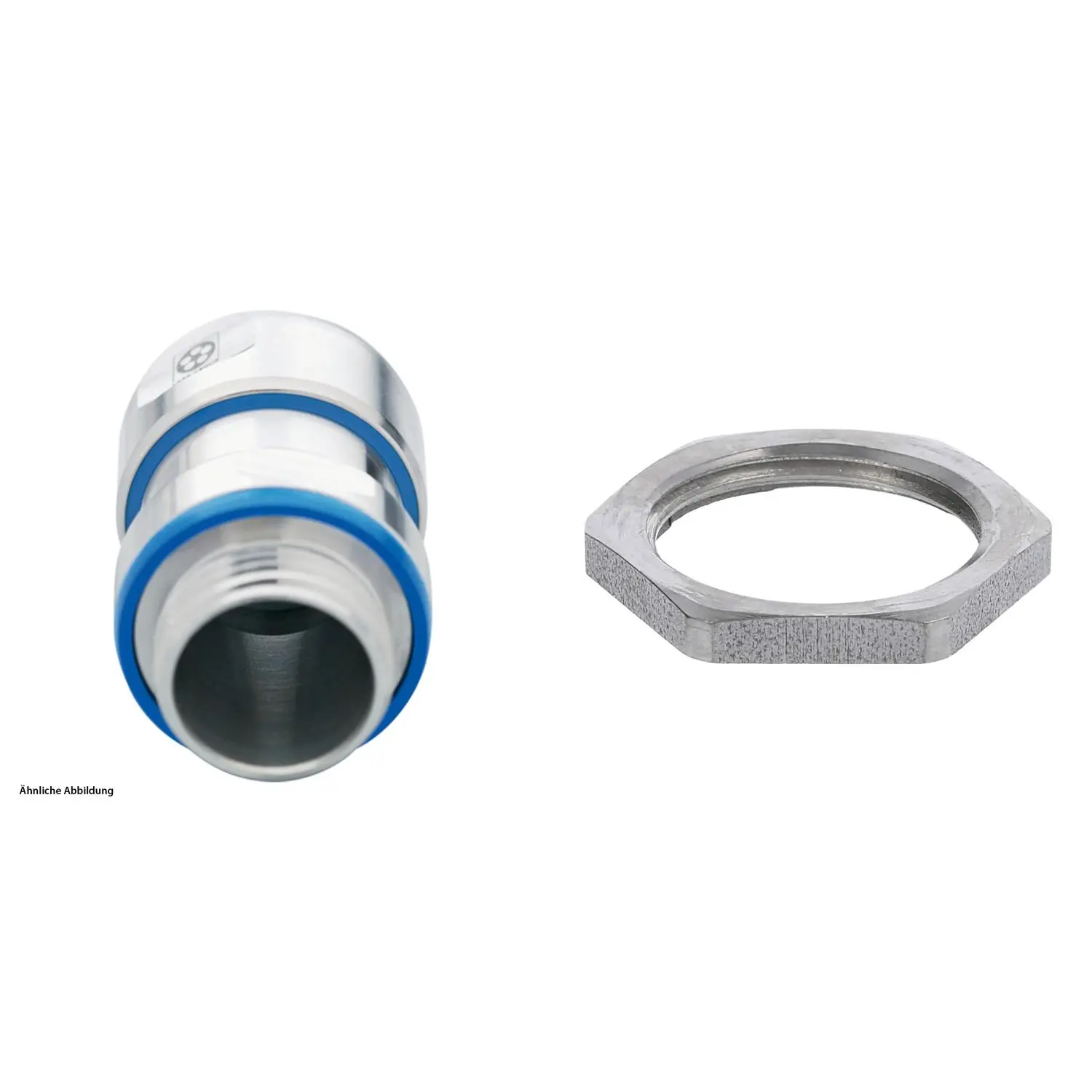 Produktfoto 1 von 59911362K LAPP Edelstahlverschraubung Hygiene mit Gegenmutter M20x1,5 Edelstahl (1.4404) Gewindelänge 8,0mm