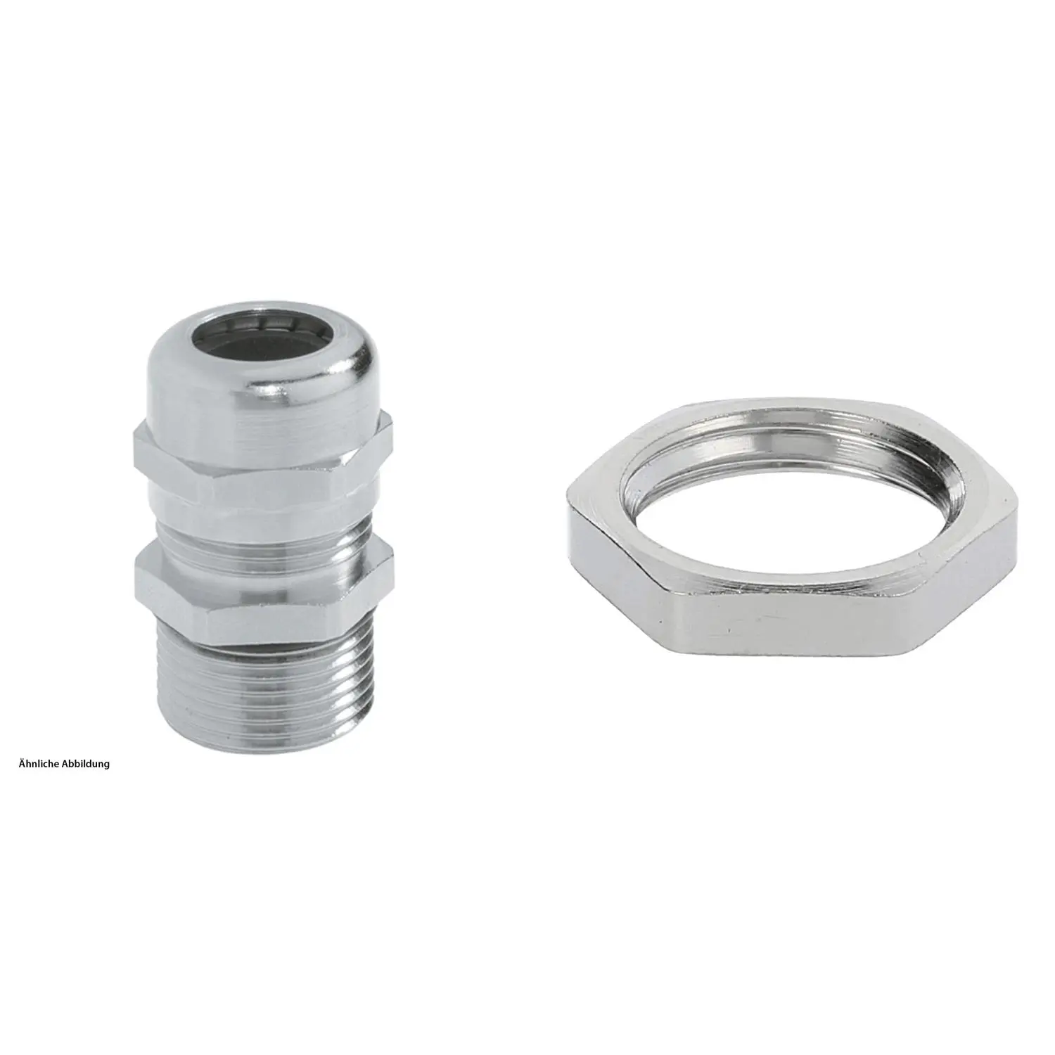 Produktfoto 1 von 59911875K LAPP Verschraubung mit Gegenmutter PG7x1,27 lang Messing (CuZn) vernickelt Gewindelänge 12,0mm