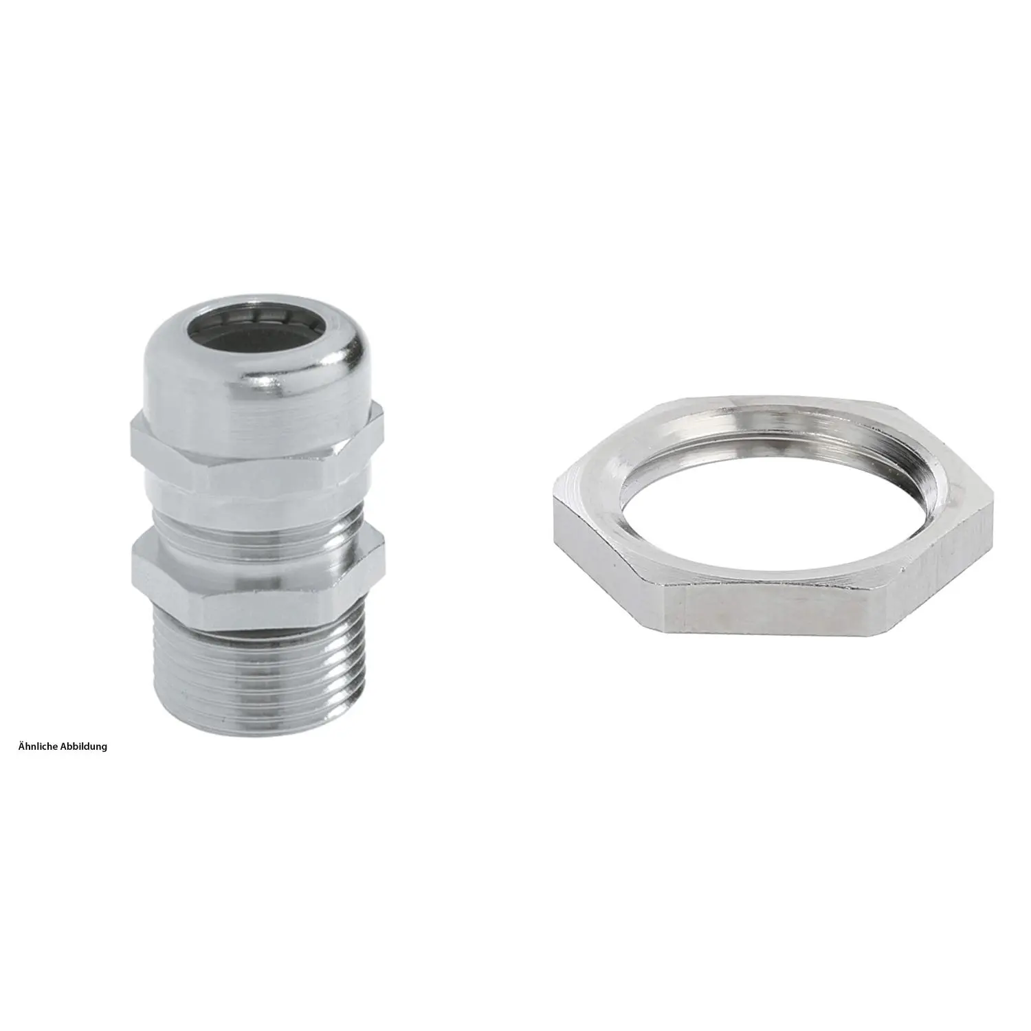 Produktfoto 1 von 59911881K LAPP Verschraubung mit Gegenmutter PG9x1,41 lang Messing (CuZn) vernickelt Gewindelänge 12,0mm