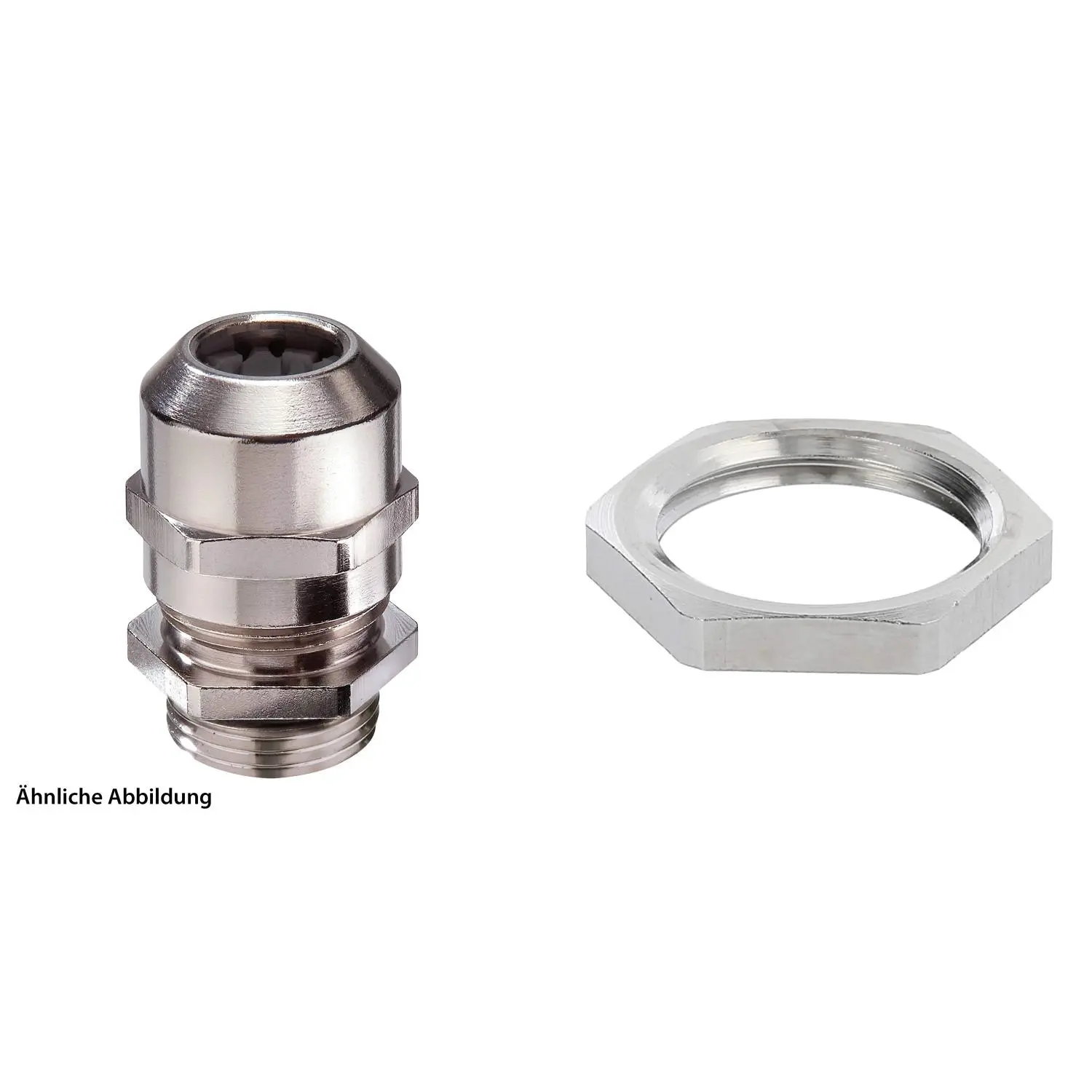 Produktfoto 1 von 59911880K WISKA Verschraubung mit Gegenmutter PG9x1,41 inkl. O-Ring Messing (CuZn) vernickelt Gewindelänge 5,0mm