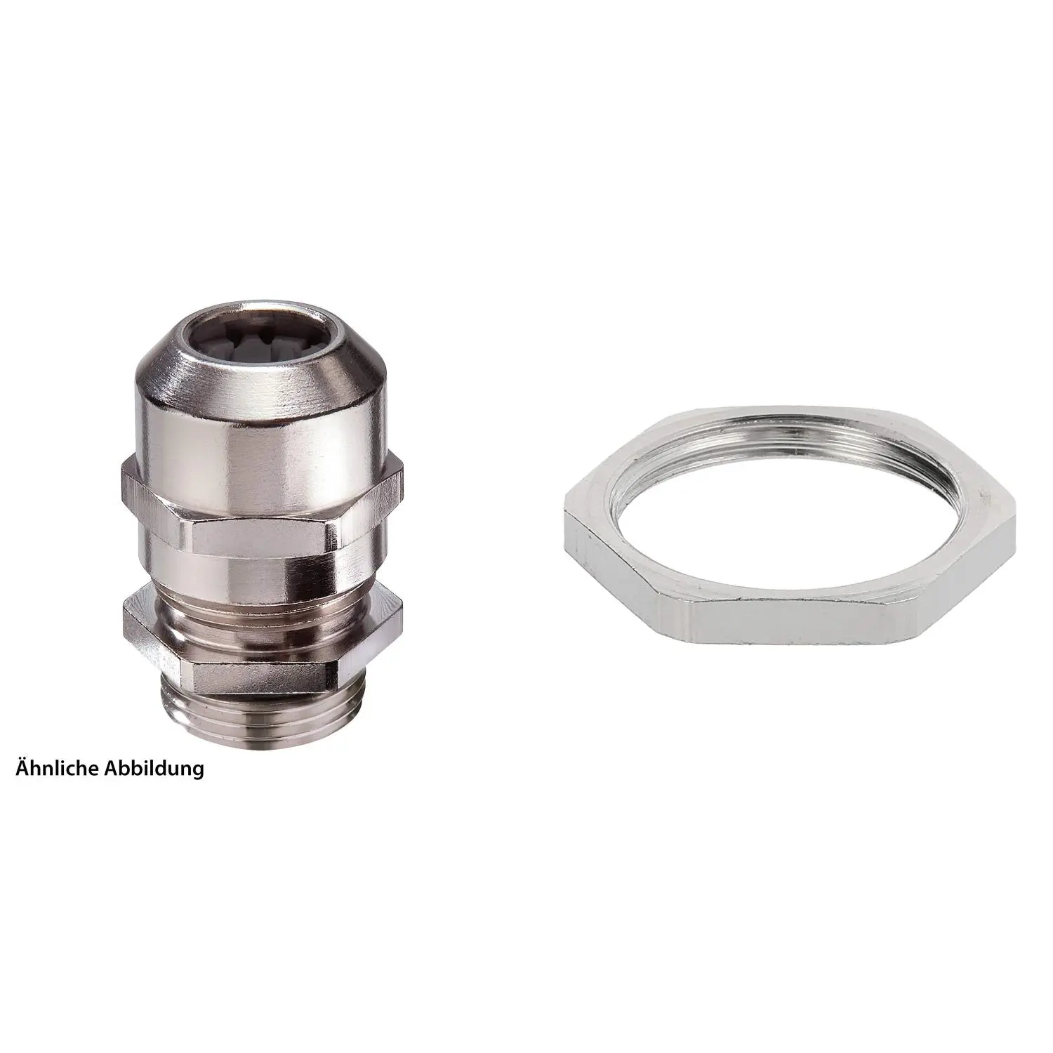 Produktfoto 1 von 59911894K WISKA Verschraubung mit Gegenmutter PG13,5x1,41 inkl. O-Ring Messing (CuZn) vernickelt Gewindelänge 6,0mm