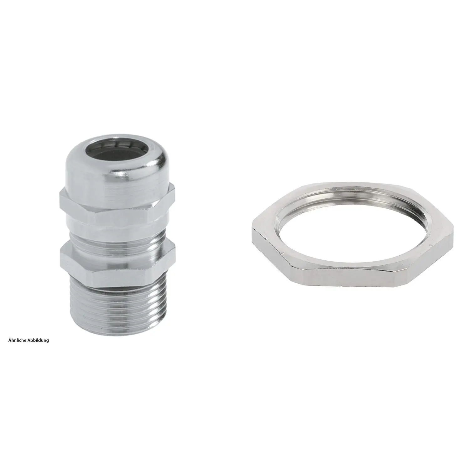 Produktfoto 1 von 59911902K LAPP Verschraubung mit Gegenmutter PG16x1,41 lang Messing (CuZn) vernickelt Gewindelänge 12,0mm