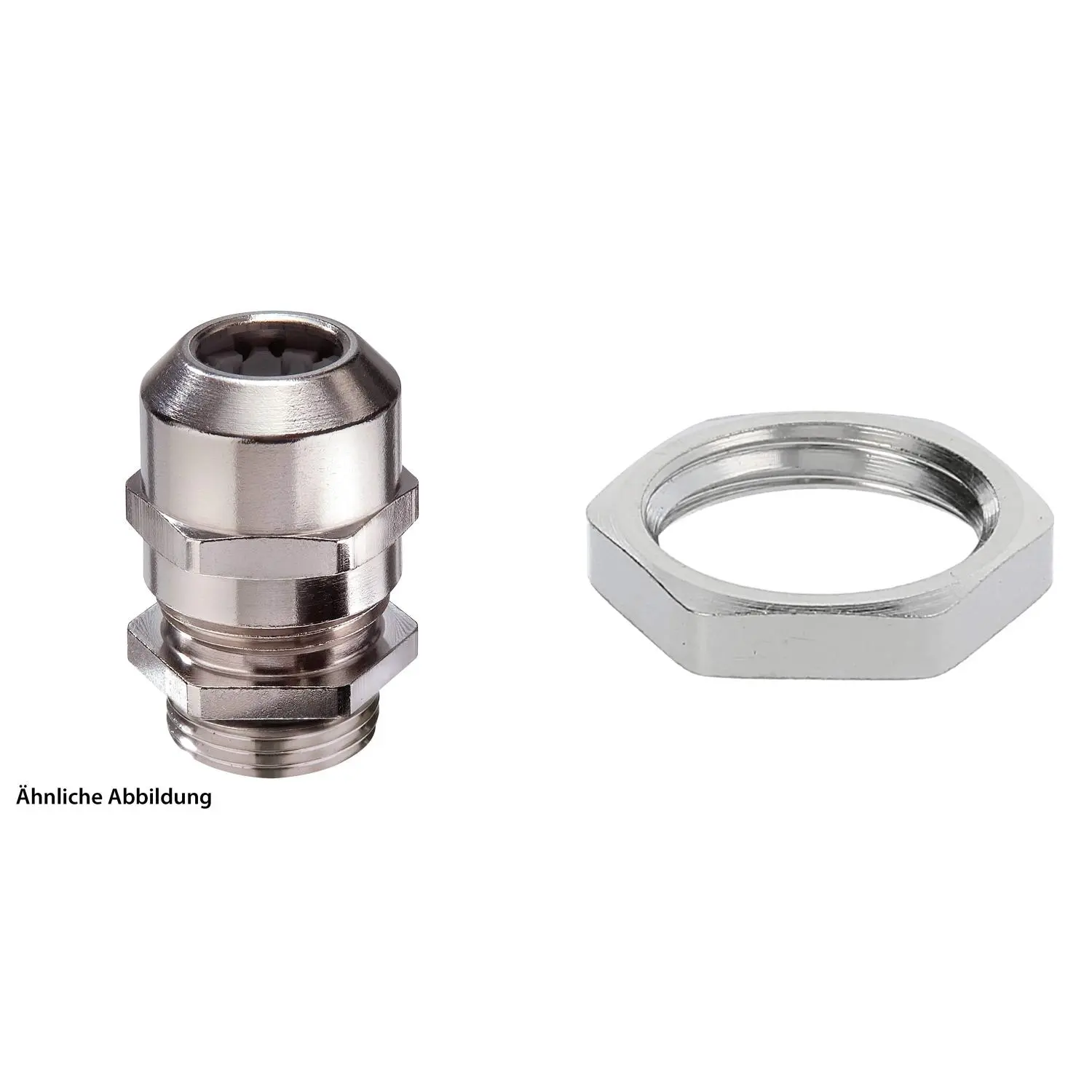 Produktfoto 1 von 59911873K WISKA Verschraubung mit Gegenmutter PG7x1,27 inkl. O-Ring Messing (CuZn) vernickelt Gewindelänge 5,0mm
