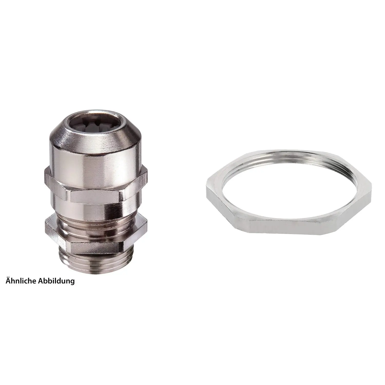 Produktfoto 1 von 59911920K WISKA Verschraubung mit Gegenmutter PG36x1,588 inkl. O-Ring Messing (CuZn) vernickelt Gewindelänge 9,0mm