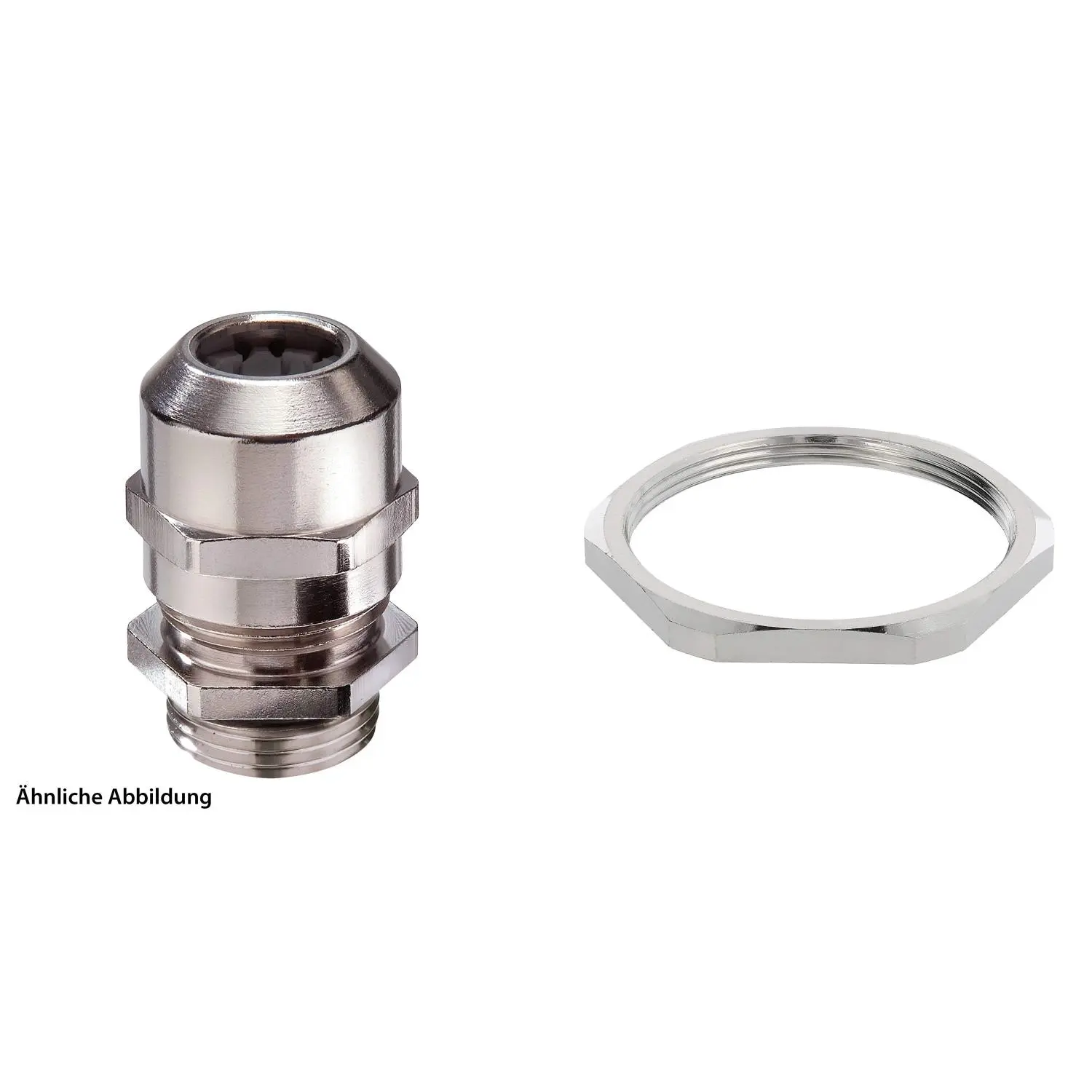 Produktfoto 1 von 59911925K WISKA Verschraubung mit Gegenmutter PG42x1,588 inkl. O-Ring Messing (CuZn) vernickelt Gewindelänge 10,0mm