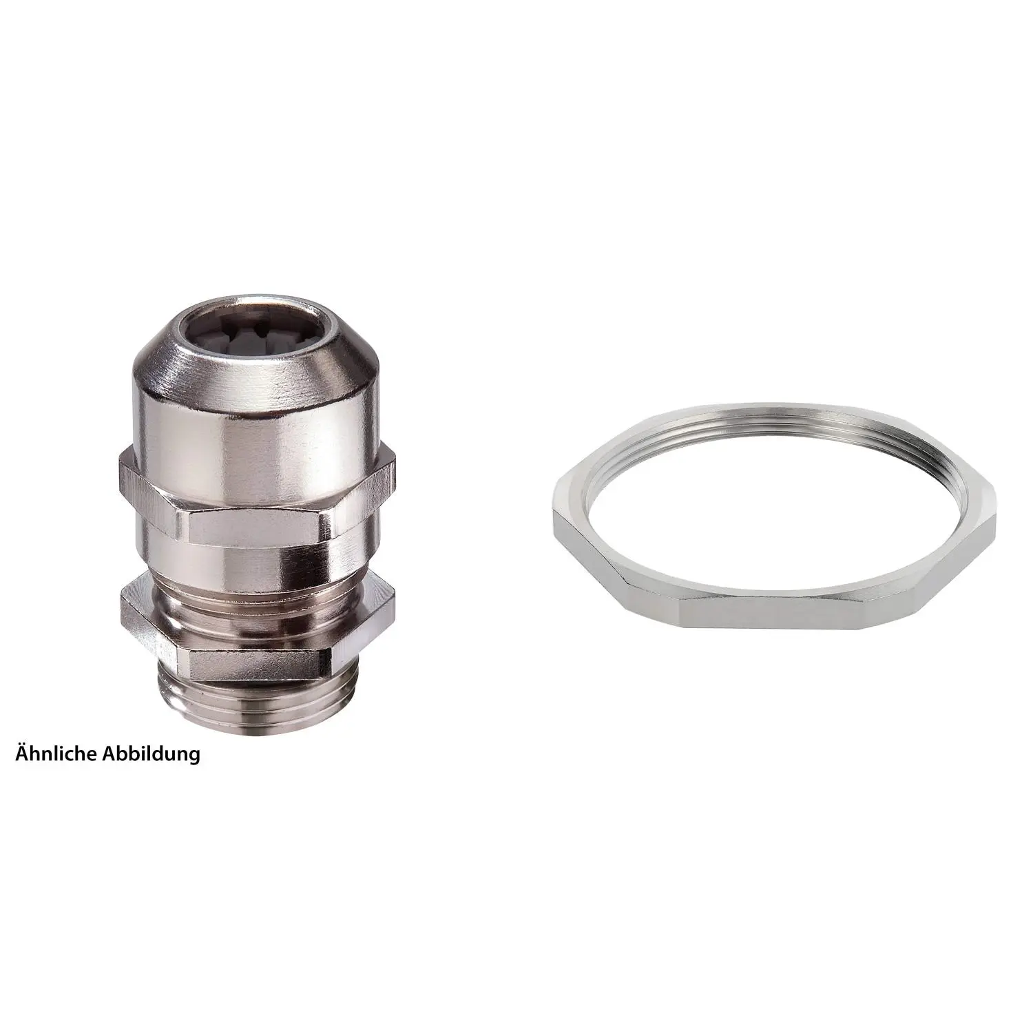 Produktfoto 1 von 59911930K WISKA Verschraubung mit Gegenmutter PG48x1,588 inkl. O-Ring Messing (CuZn) vernickelt Gewindelänge 10,0mm