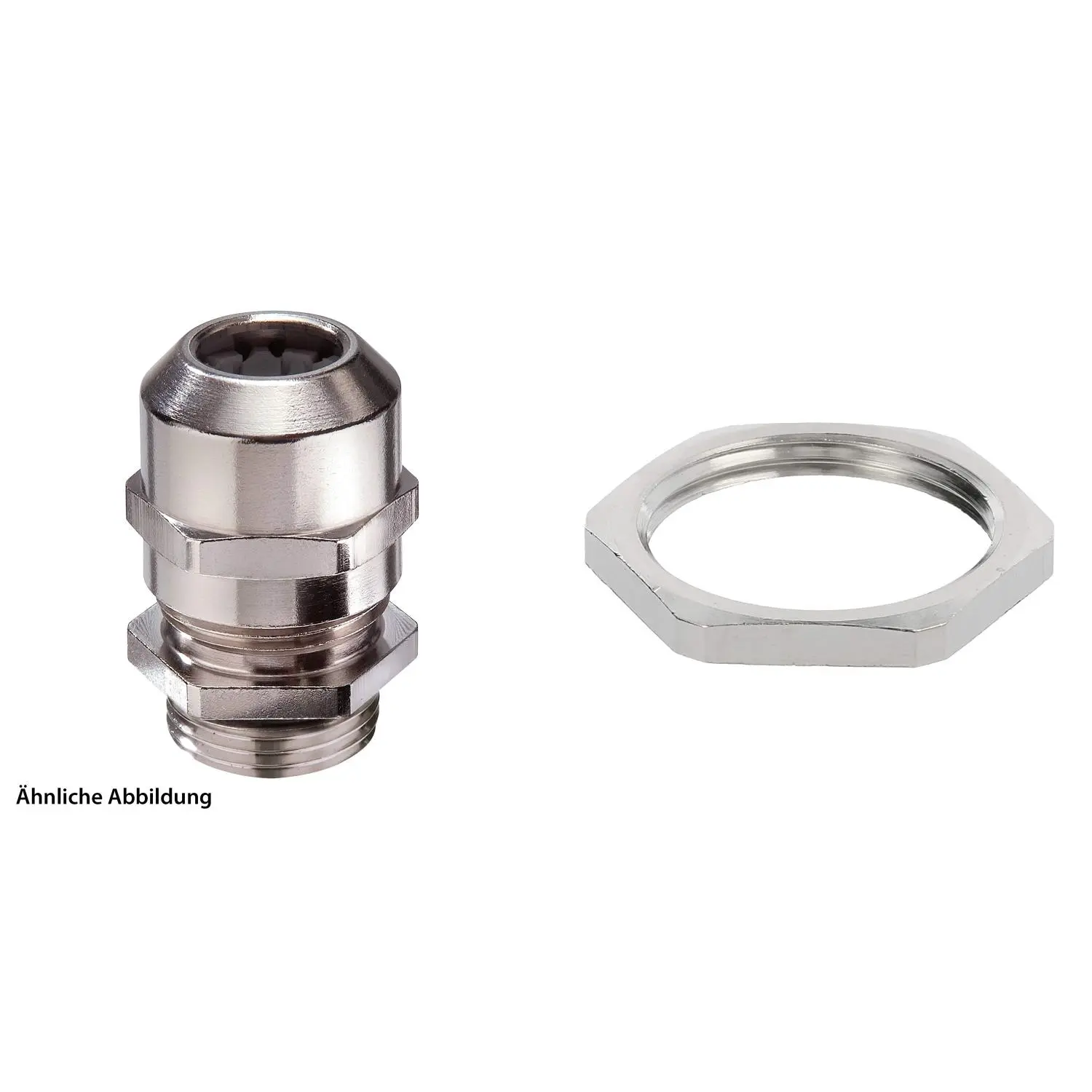 Produktfoto 1 von 59911901K WISKA Verschraubung mit Gegenmutter PG16x1,41 inkl. O-Ring Messing (CuZn) vernickelt Gewindelänge 6,0mm