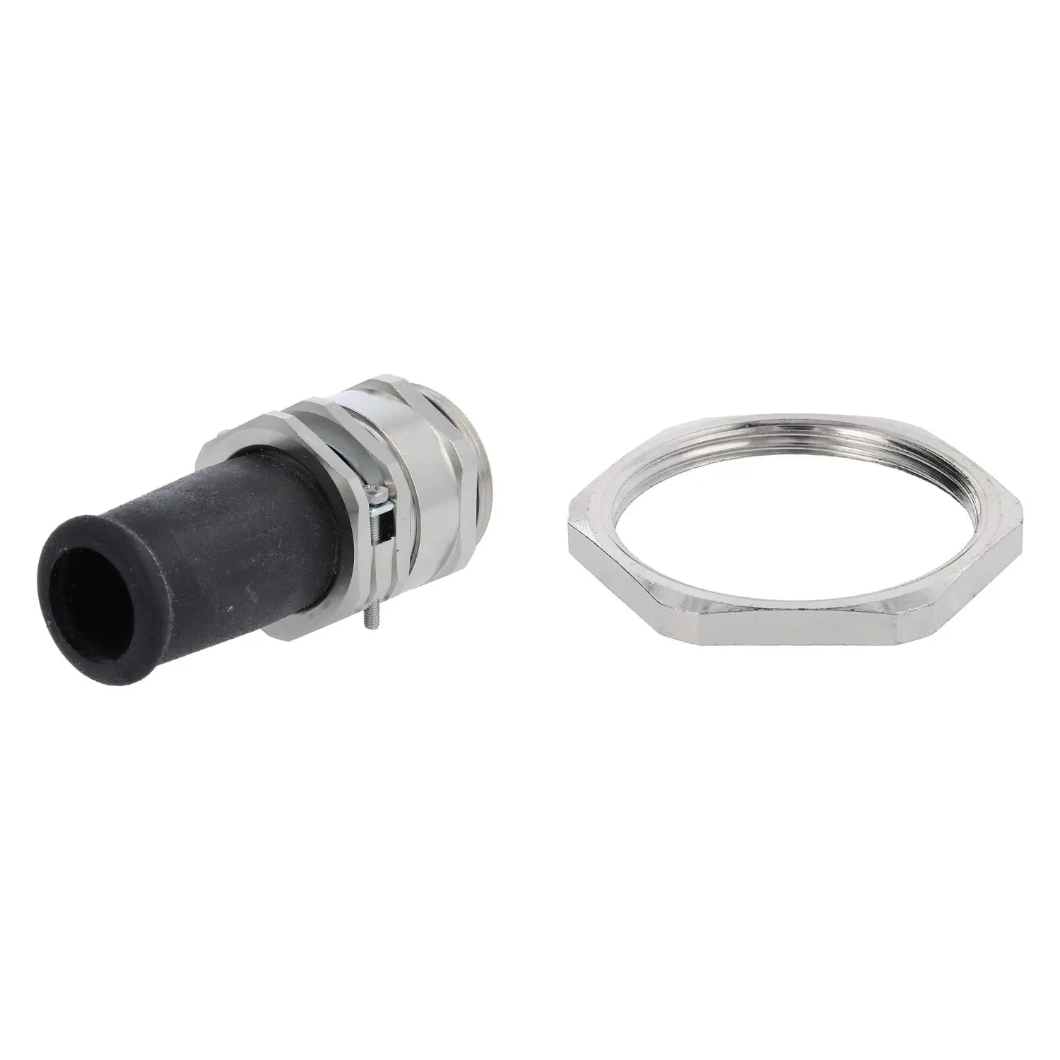 Produktfoto 1 von 59911721K LAPP Verschraubung mit Biegeschutz und Gegenmutter PG29x1,588 Sechskant-Zwischenstutzen Messing (CuZn) vernickelt Gewindelänge 8,0mm