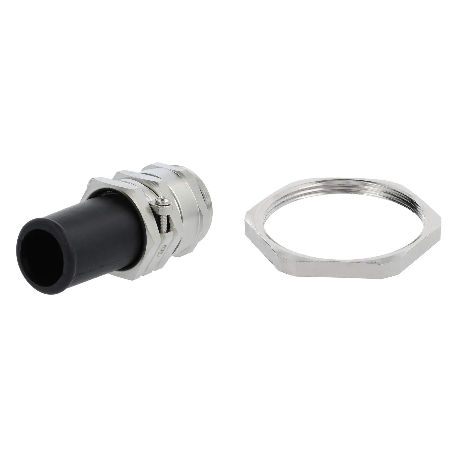 Produktfoto 1 von 59911725K LAPP Verschraubung mit Biegeschutz und Gegenmutter PG36x1,588 Sechskant-Zwischenstutzen Messing (CuZn) vernickelt Gewindelänge 9,0mm