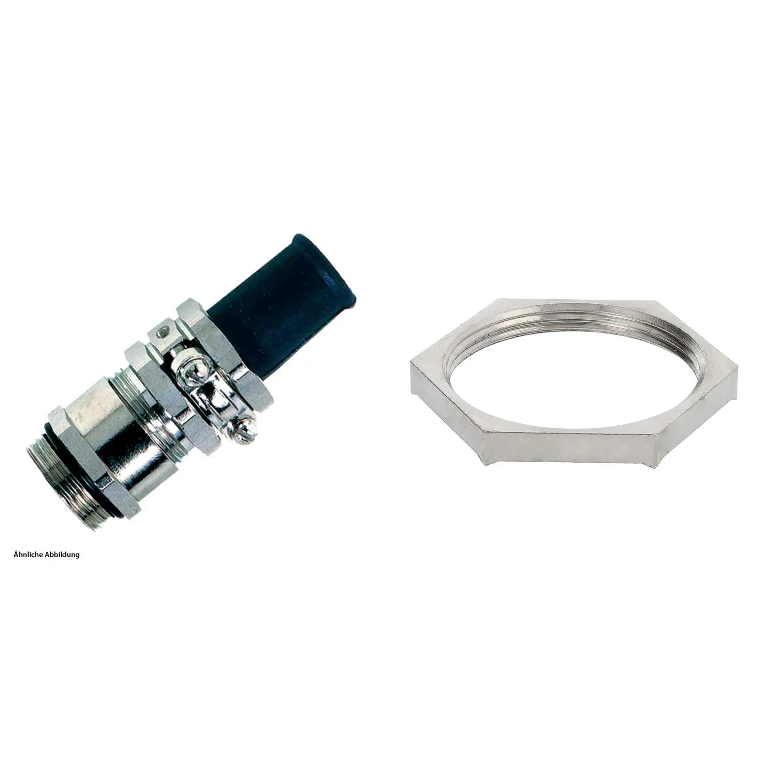 Produktfoto 1 von 59911612K LAPP Verschraubung mit Biegeschutz EMV und Gegenmutter PG16x1,41 Messing (CuZn) vernickelt Gewindelänge 6,5mm
