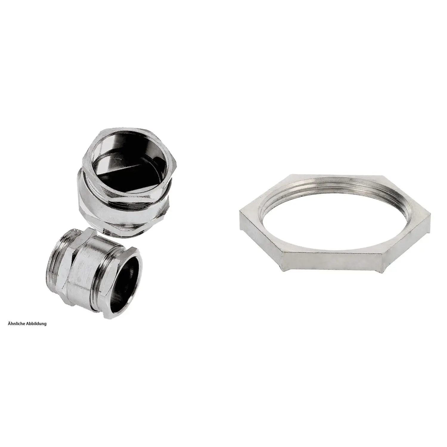 Produktfoto 1 von 59911404K LAPP Flachkabelverschraubung mit Gegenmutter PG16x1,41 Messing (CuZn) vernickelt Gewindelänge 6,5mm