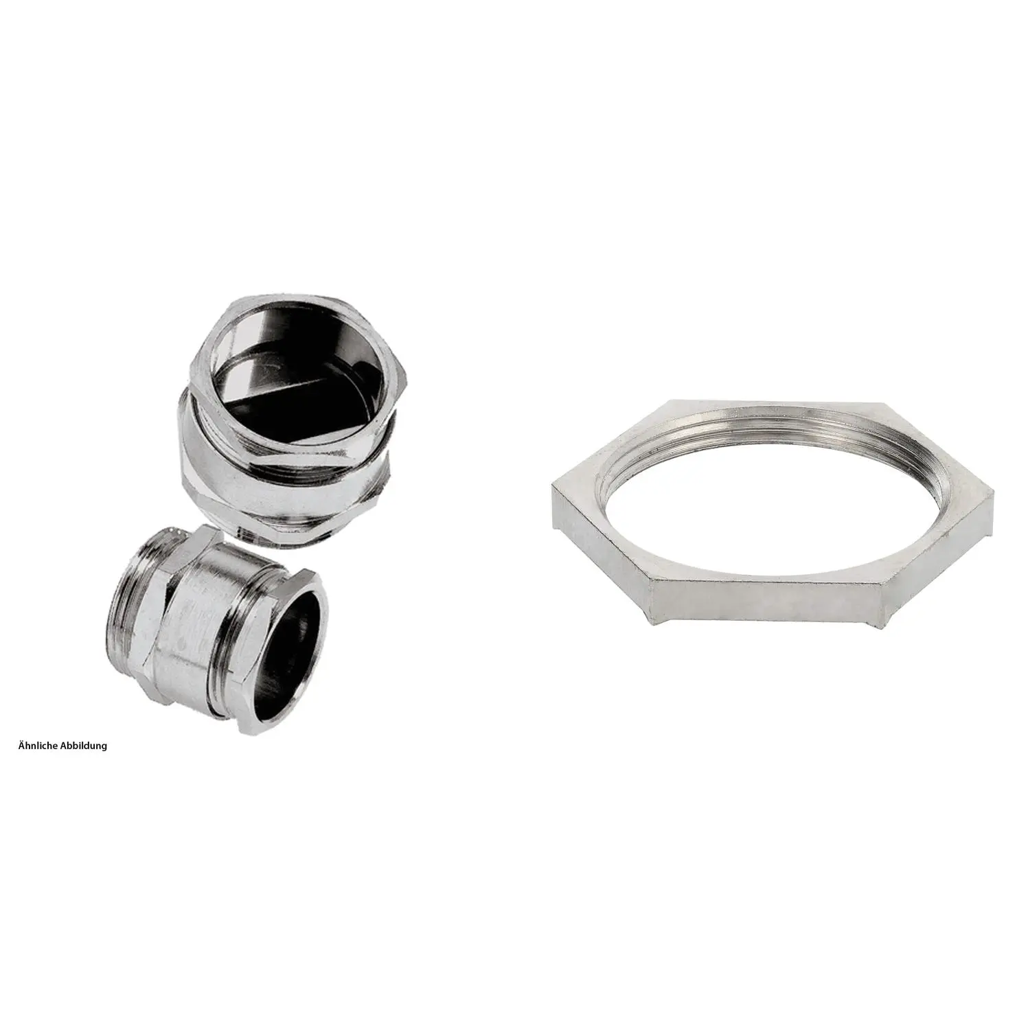 Produktfoto 1 von 59911406K LAPP Flachkabelverschraubung mit Gegenmutter PG21x1,588 Messing (CuZn) vernickelt Gewindelänge 7,0mm
