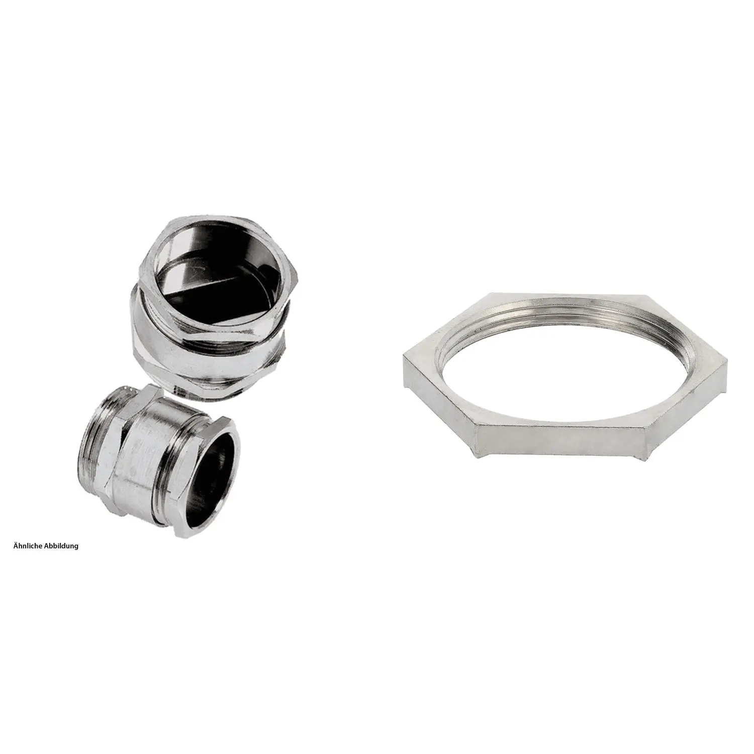 Produktfoto 1 von 59911408K LAPP Flachkabelverschraubung mit Gegenmutter PG29x1,588 Messing (CuZn) vernickelt Gewindelänge 8,0mm