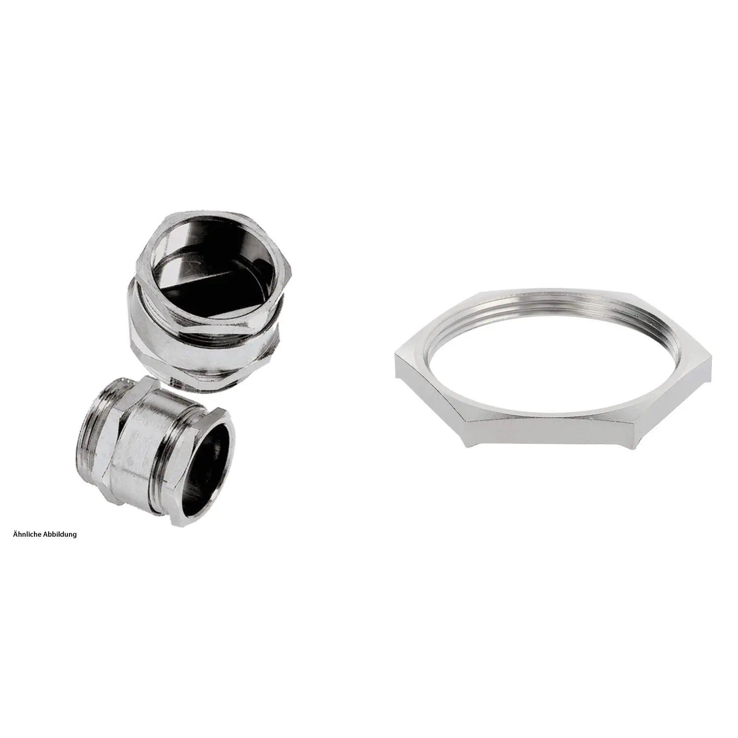 Produktfoto 1 von 59911410K LAPP Flachkabelverschraubung mit Gegenmutter PG36x1,588 Messing (CuZn) vernickelt Gewindelänge 9,0mm