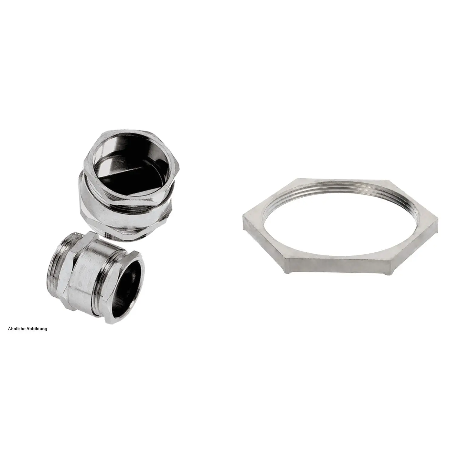Produktfoto 1 von 59911414K LAPP Flachkabelverschraubung mit Gegenmutter PG48x1,588 Messing (CuZn) vernickelt Gewindelänge 10,0mm