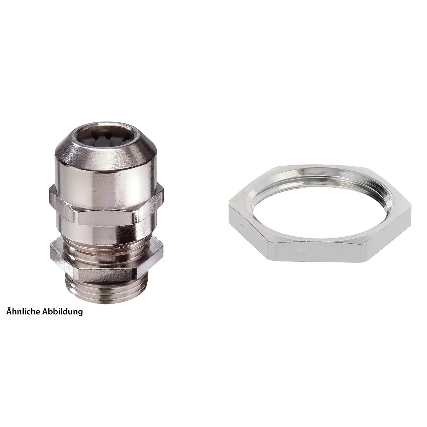 Produktfoto 1 von 59911886K WISKA Verschraubung mit Gegenmutter PG11x1,41 inkl. O-Ring Messing (CuZn) vernickelt Gewindelänge 6,0mm