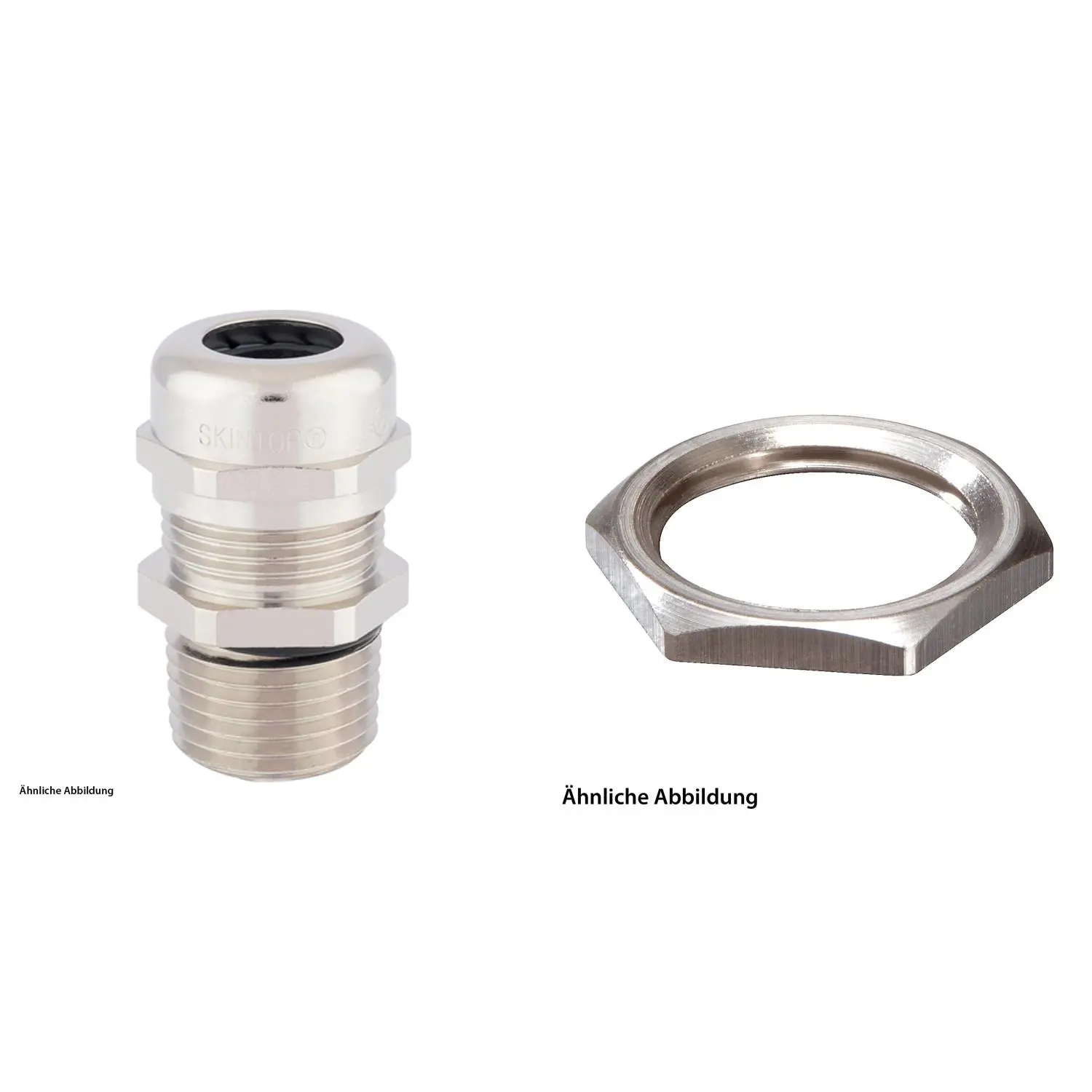 Produktfoto 1 von 59911782K LAPP Verschraubung mit Gegenmutter 1/2 Zollx1,814 Messing (CuZn) vernickelt Gewindelänge 15,0mm