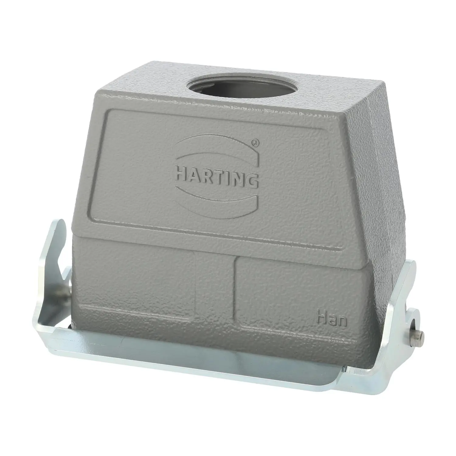 Produktfoto 1 von 04300160753 HARTING Han 16B Kupplungsgehäuse hoch, 1xM25 gerader Kabelabgang, mit 1 Längsbügel Verschraubung M25 Klemmbereich 9,0mm - 17,0mm
