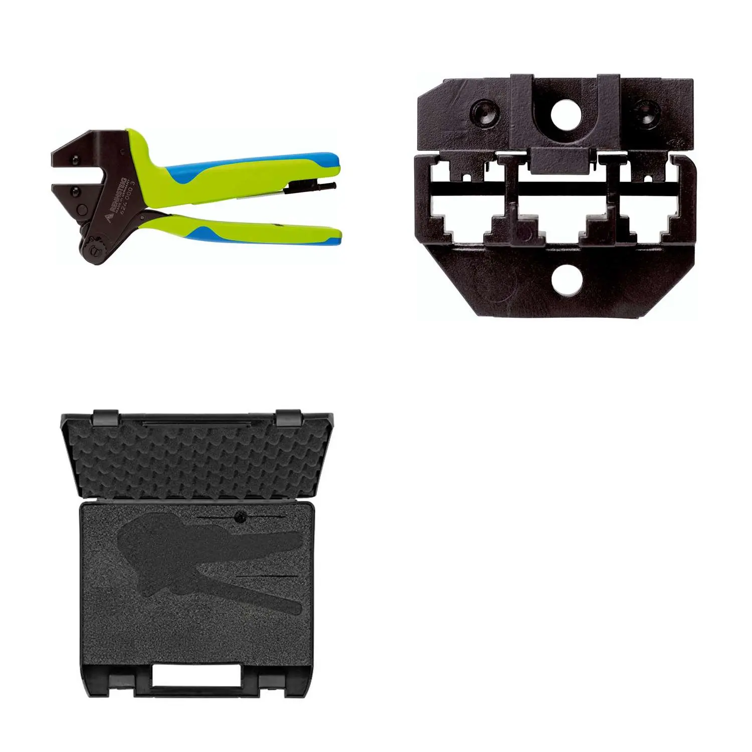 Produktfoto 1 von 624 082 3 0 K2 Rennsteig Werkzeuge GmbH Crimpzange PEW12 im Kunststoffkoffer für Westernstecker RJ45, RJ50, ungeschirmt inkl. Crimpeinsatz-Datenstecker