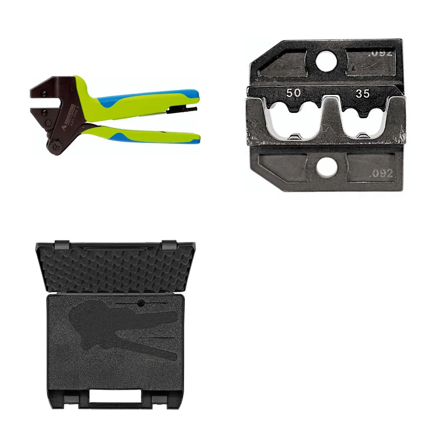 Produktfoto 1 von 624 092 3 0 K2 Rennsteig Werkzeuge GmbH Crimpzange PEW12 im Kunststoffkoffer für isolierte / unisolierte Aderendhülsen Querschnitt 35mm² - 50mm²