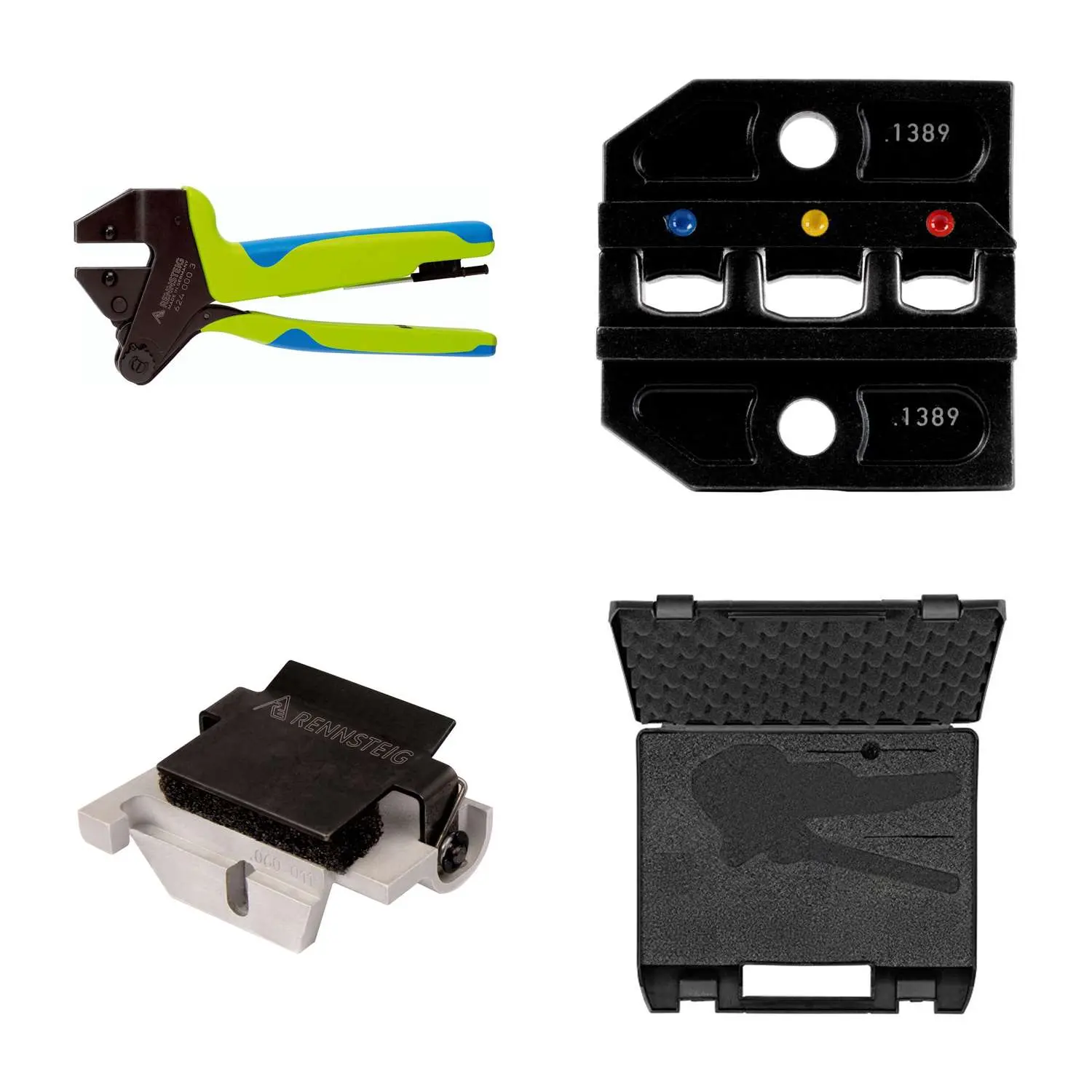 Produktfoto 1 von 624 1389 3 0 K3 Rennsteig Werkzeuge GmbH Crimpzange PEW12 im Kunststoffkoffer für isolierte Verbinder, Schrumpfschlauchverbinder und Kabelschuh inkl. Crimpeinsätze und Kontaktaufnahme