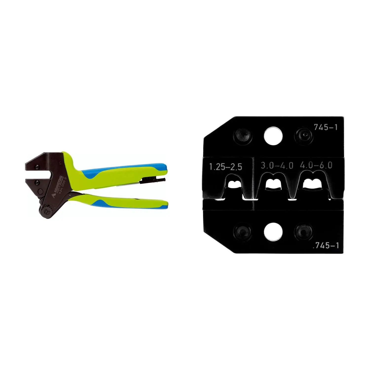 Produktfoto 1 von 624 745-1 3 0 K1 Rennsteig Werkzeuge GmbH Crimpzange PEW12 für Flachstecker gerade und 90° seitlich nach links Querschnitt 1,25mm² - 6mm²